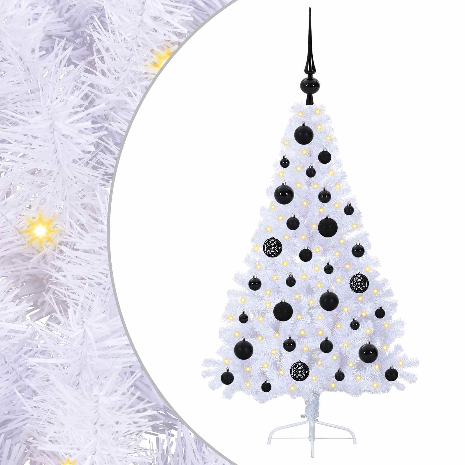 Albero di Natale artificiale Bianco 120 cm PVC e Acciaio