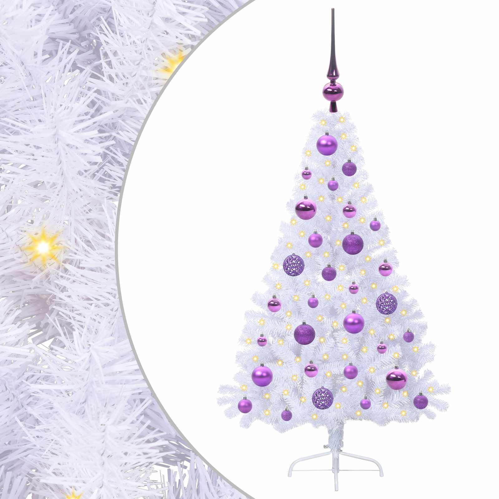 Albero di Natale artificiale Bianco 120 cm PVC e Acciaio