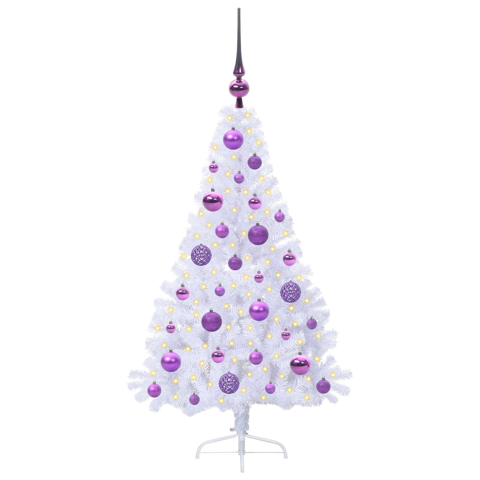 Albero di Natale artificiale Bianco 120 cm PVC e Acciaio
