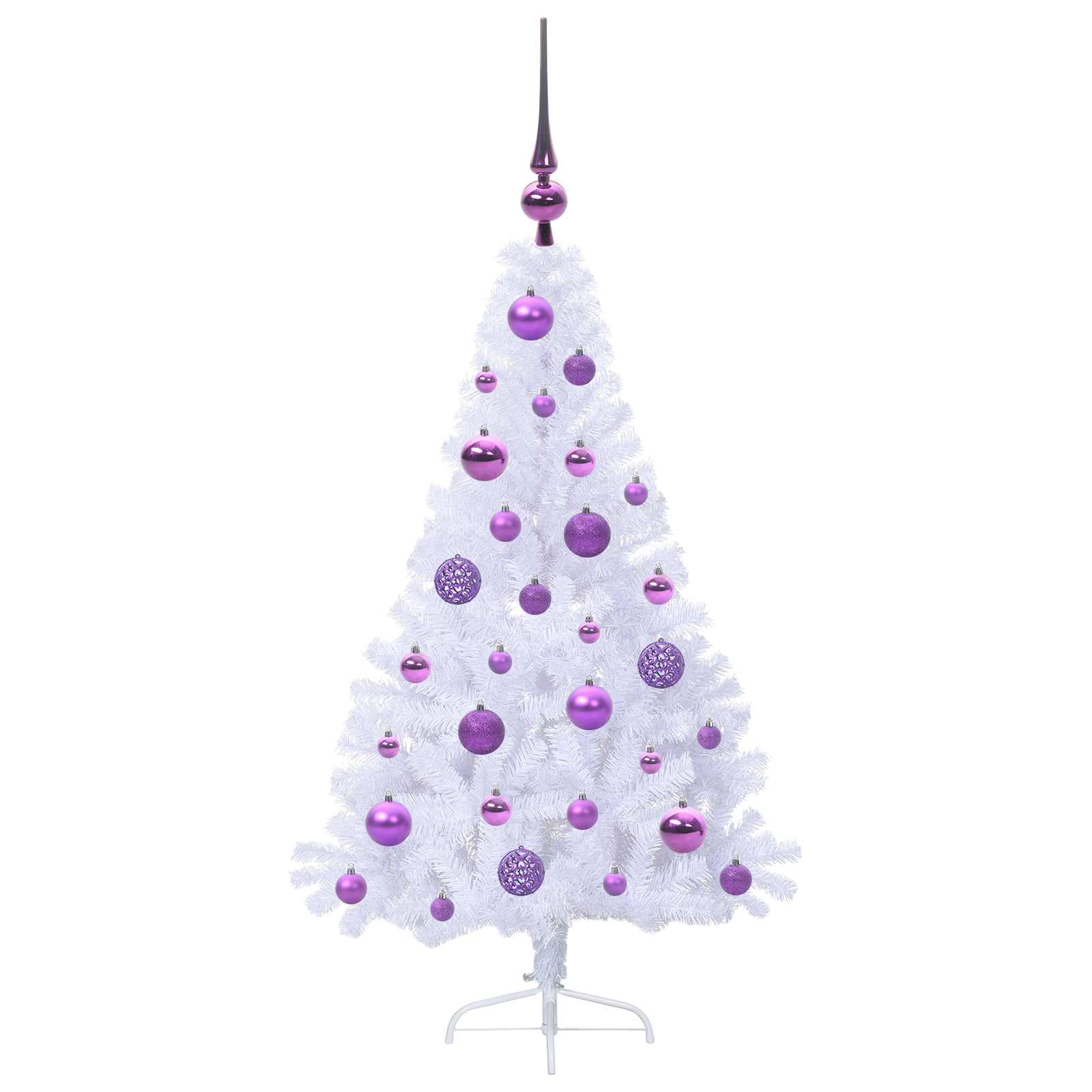 Albero di Natale artificiale Bianco 120 cm PVC e Acciaio