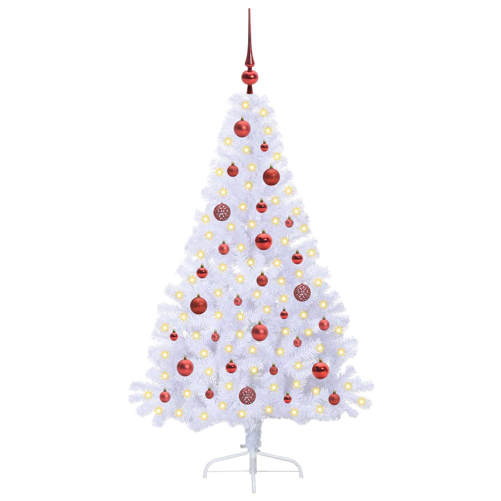 Albero di Natale artificiale Bianco 150 cm PVC e Acciaio
