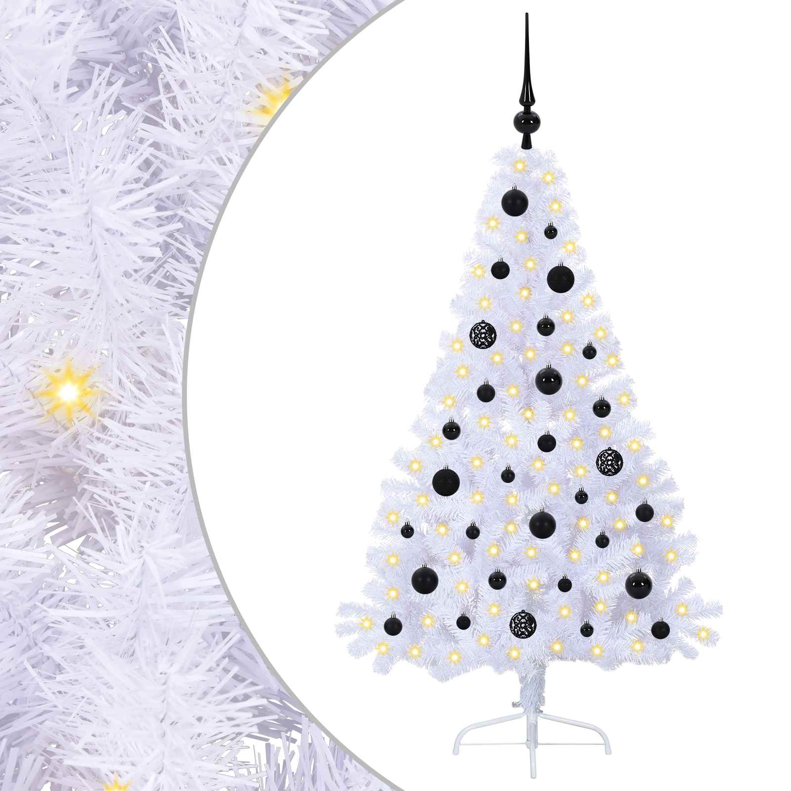 Albero di Natale artificiale Bianco 150 cm PVC e Acciaio