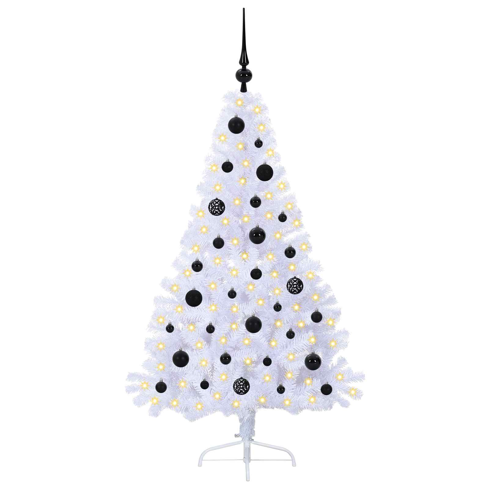 Albero di Natale artificiale Bianco 150 cm PVC e Acciaio
