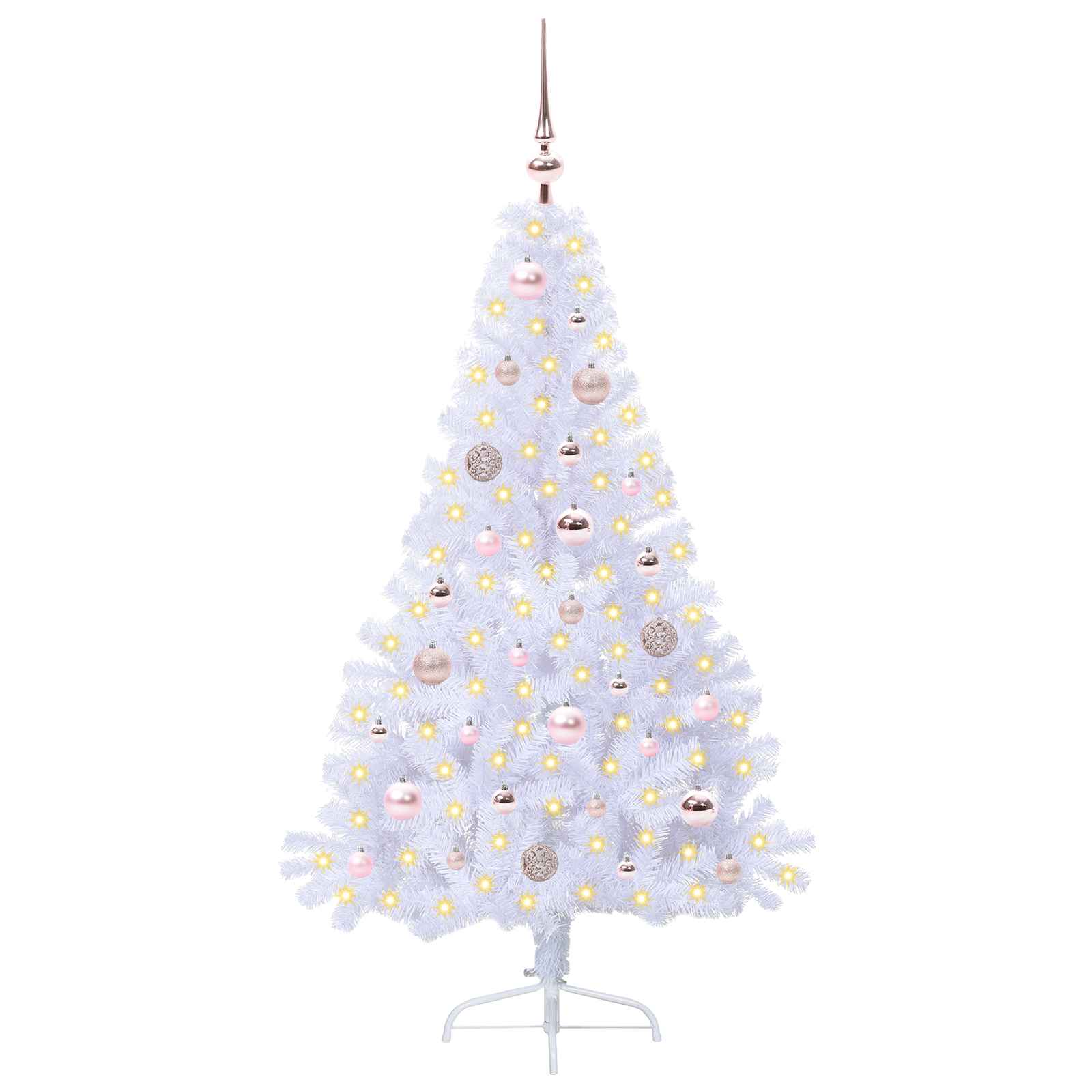 Albero di Natale artificiale Bianco 150 cm PVC e Acciaio