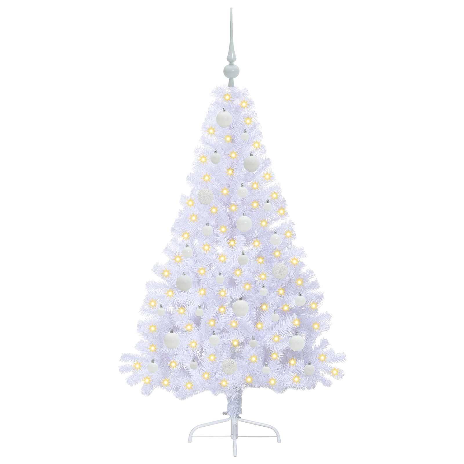 Albero di Natale artificiale Bianco 150 cm PVC e Acciaio