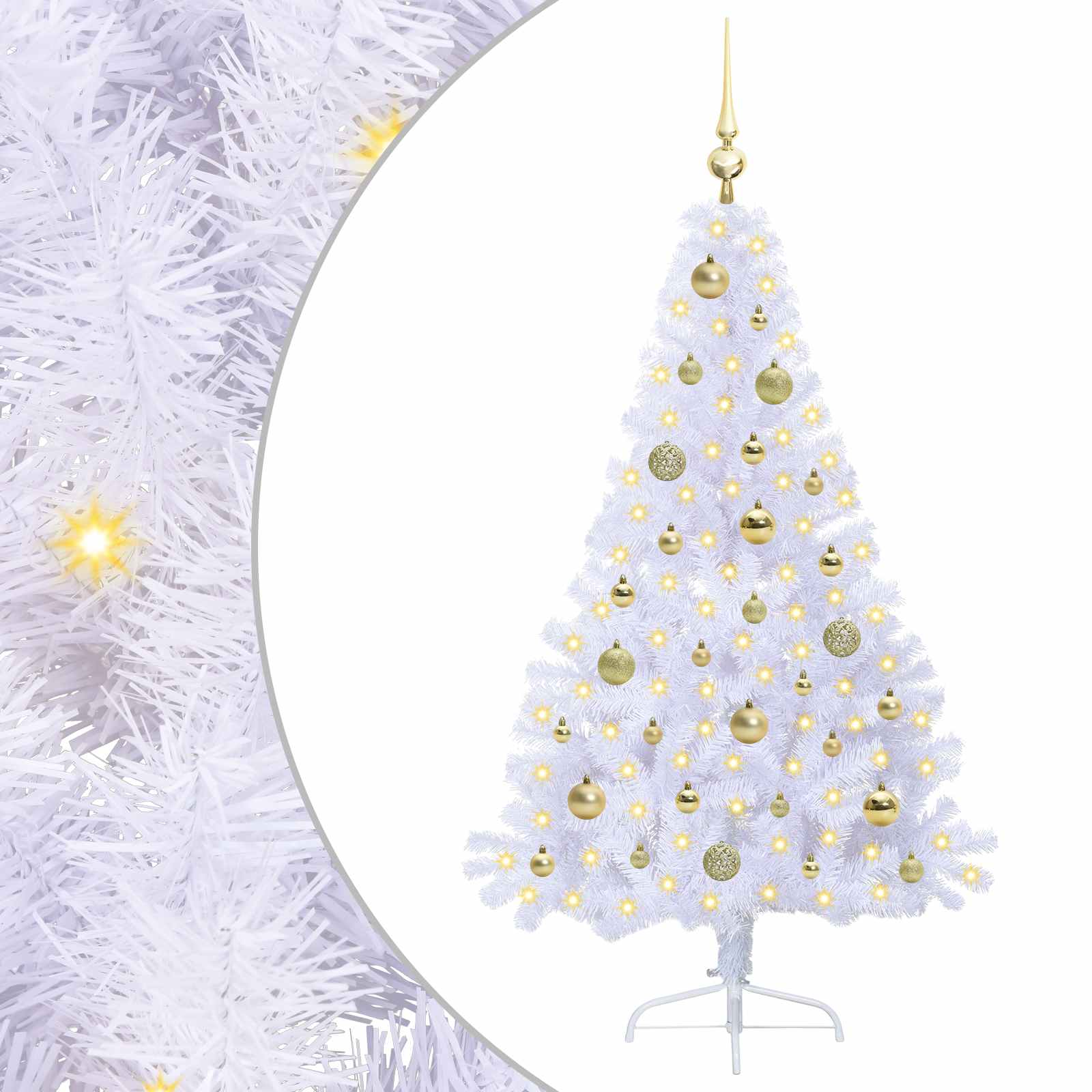 Albero di Natale artificiale Bianco 150 cm PVC e Acciaio