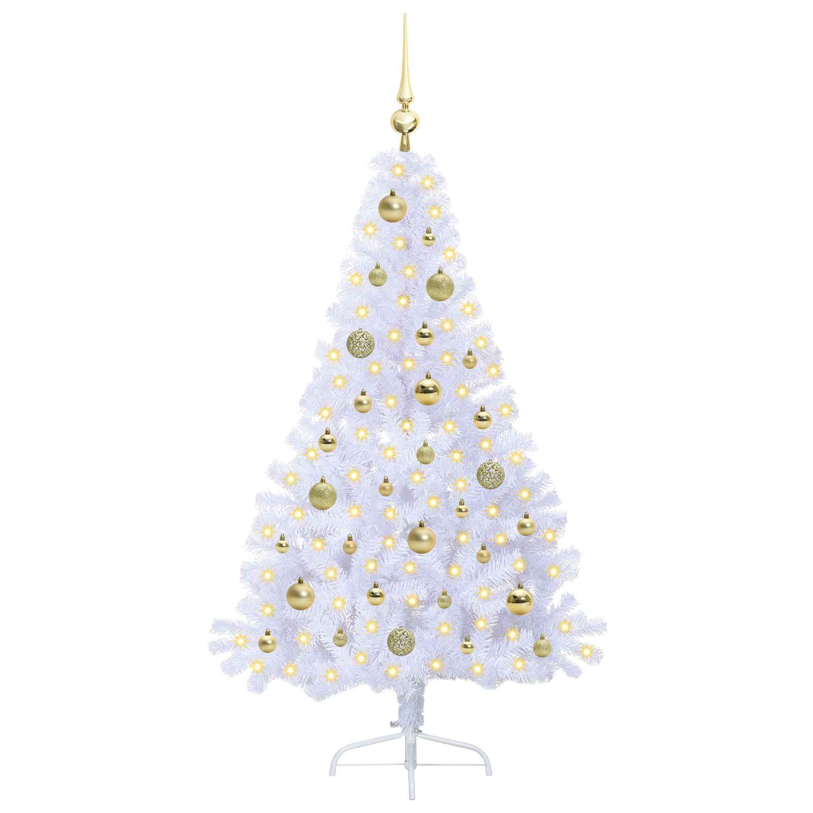 Albero di Natale artificiale Bianco 150 cm PVC e Acciaio
