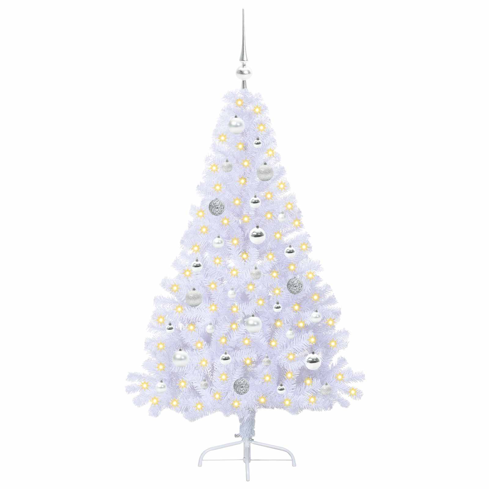 Albero di Natale artificiale Bianco 150 cm PVC e Acciaio