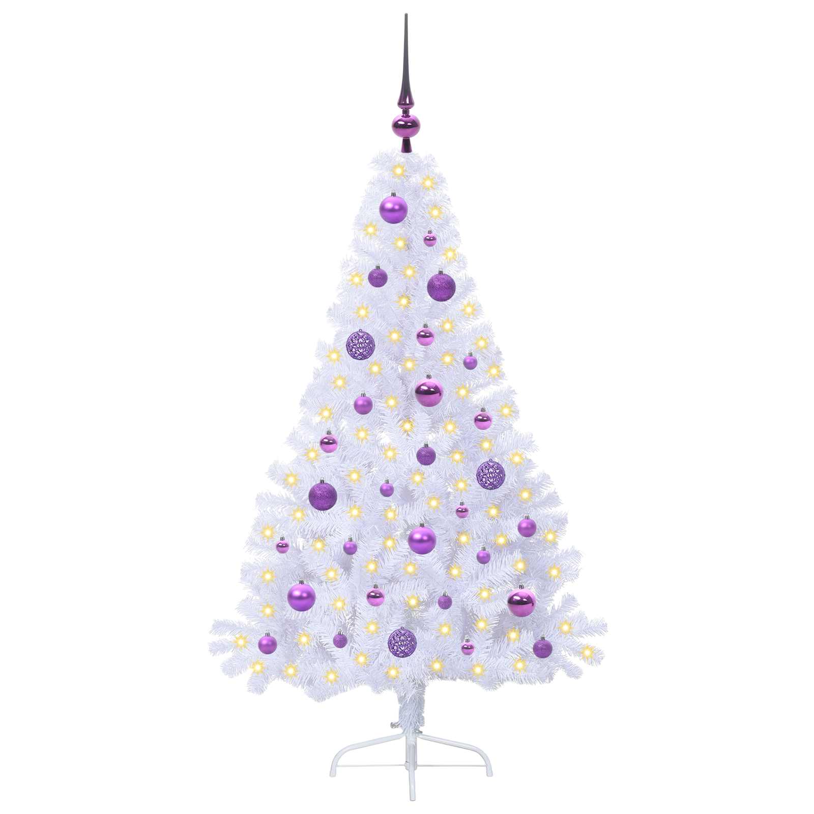 Albero di Natale artificiale Bianco 150 cm PVC e Acciaio