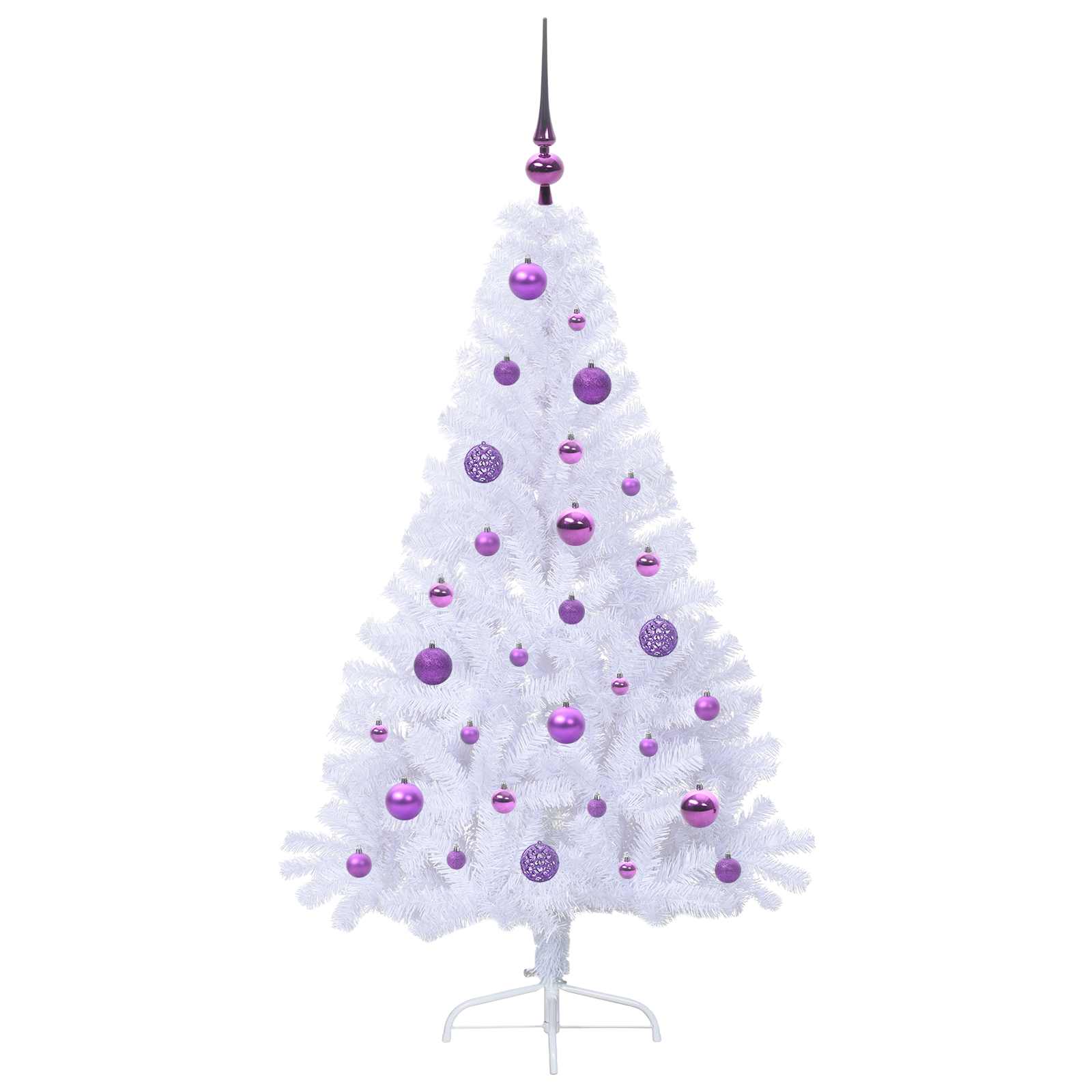 Albero di Natale artificiale Bianco 150 cm PVC e Acciaio