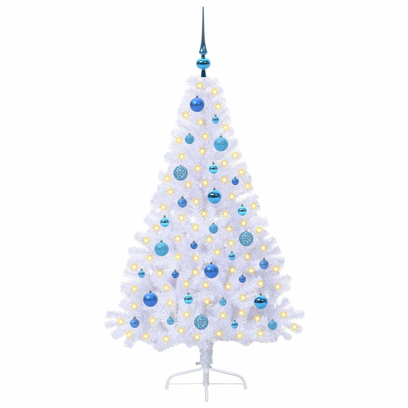 Albero di Natale artificiale Bianco 150 cm PVC e Acciaio