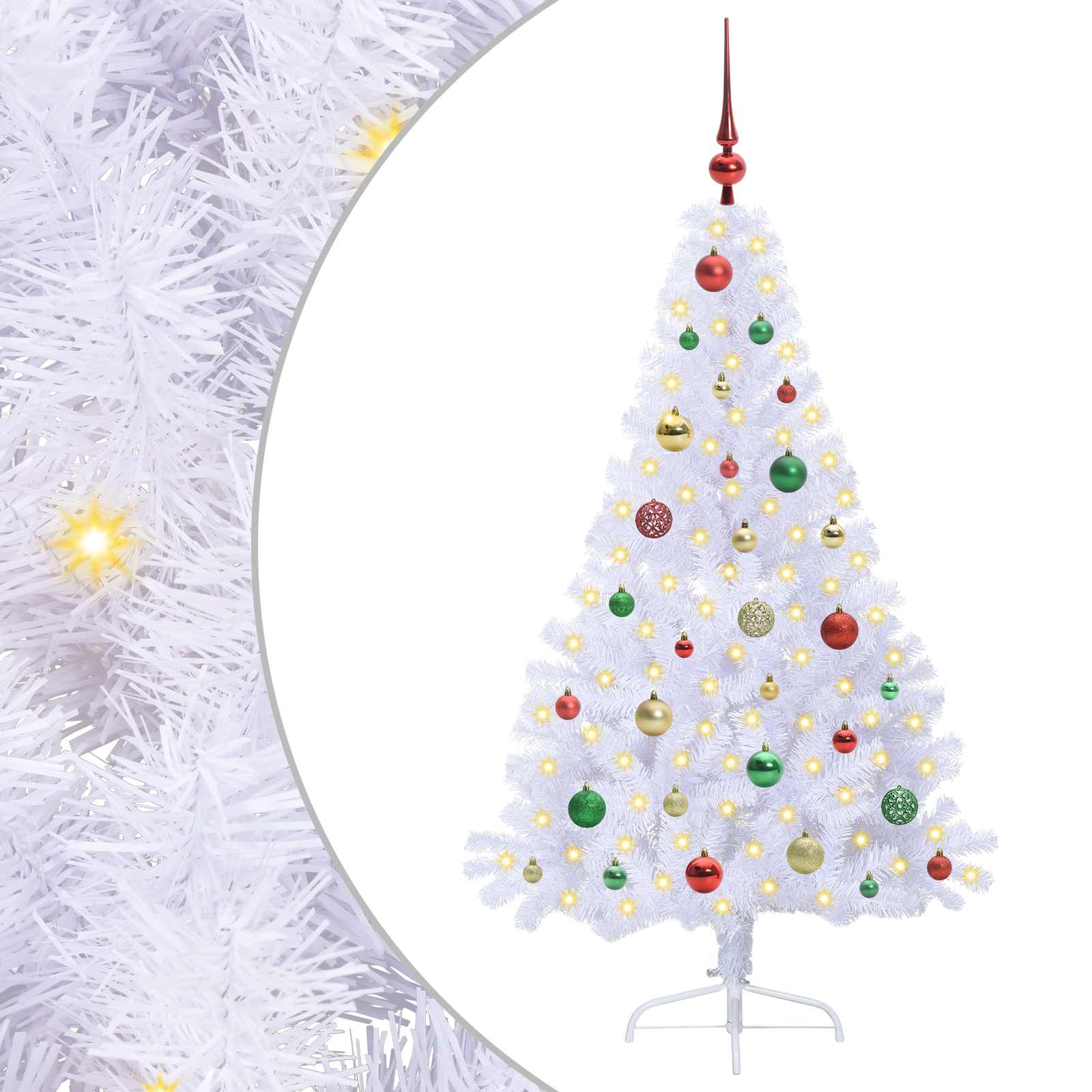 Albero di Natale artificiale Bianco 150 cm PVC e Acciaio