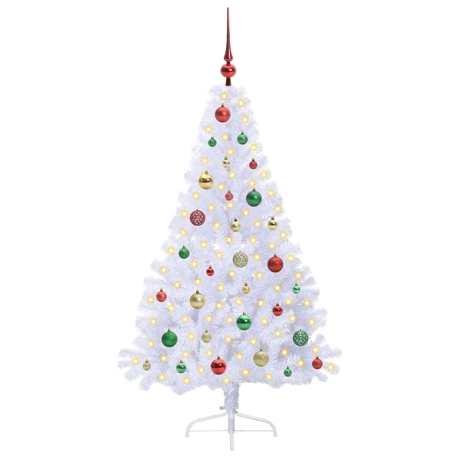 Albero di Natale artificiale Bianco 150 cm PVC e Acciaio