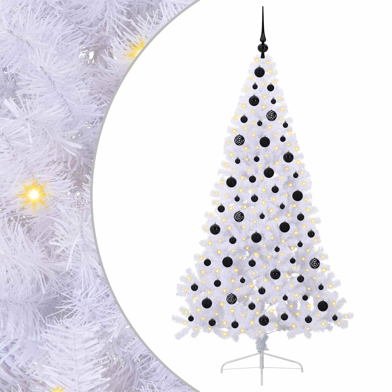 Albero di Natale artificiale Bianco 180 cm PVC e Acciaio