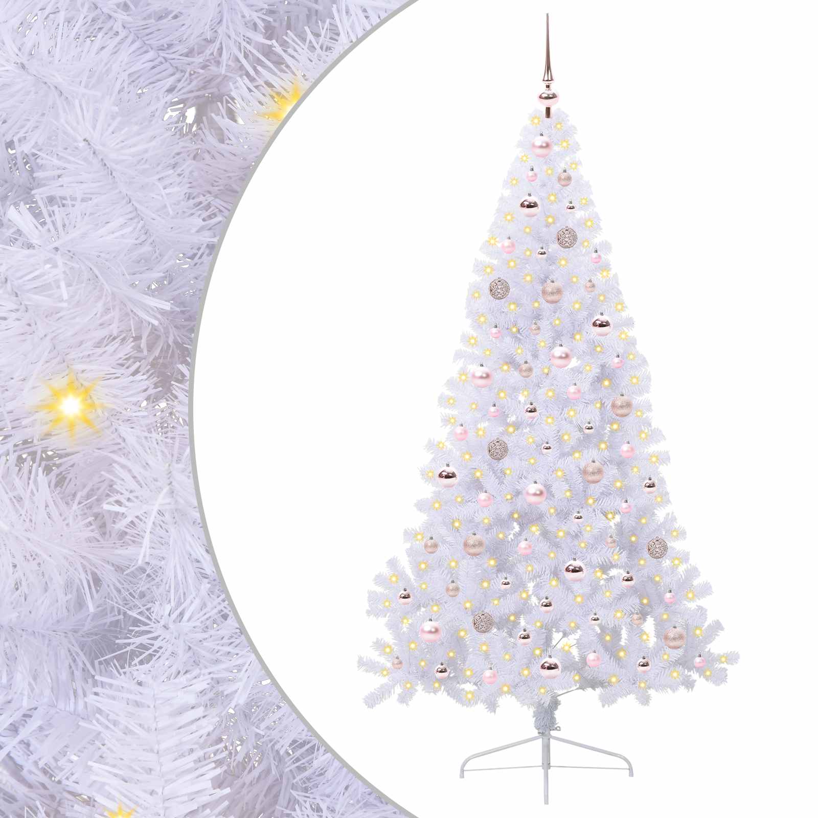 Albero di Natale artificiale Bianco 180 cm PVC e Acciaio