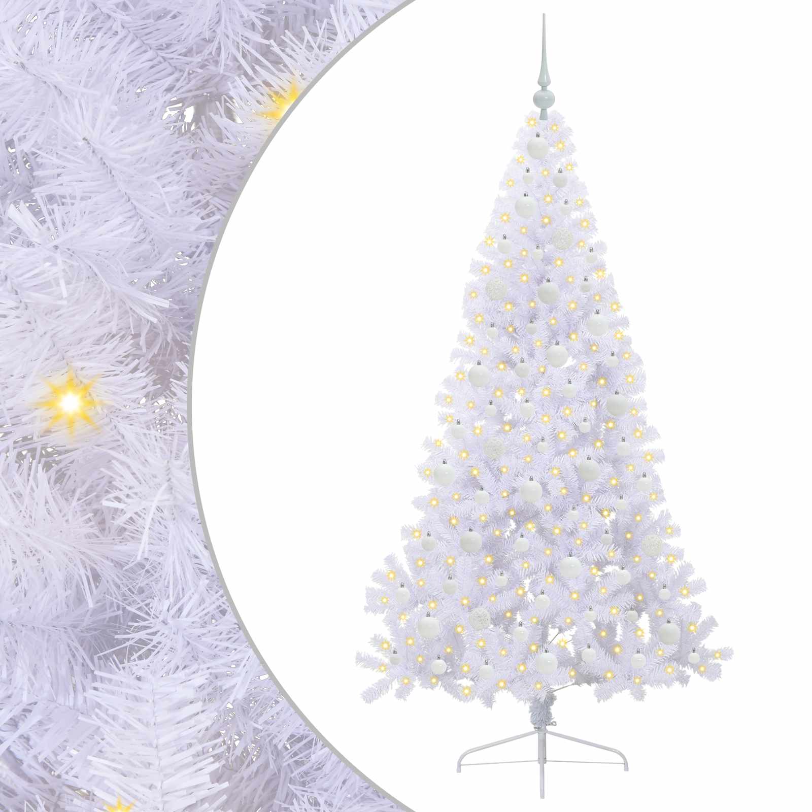 Albero di Natale artificiale Bianco 180 cm PVC e Acciaio