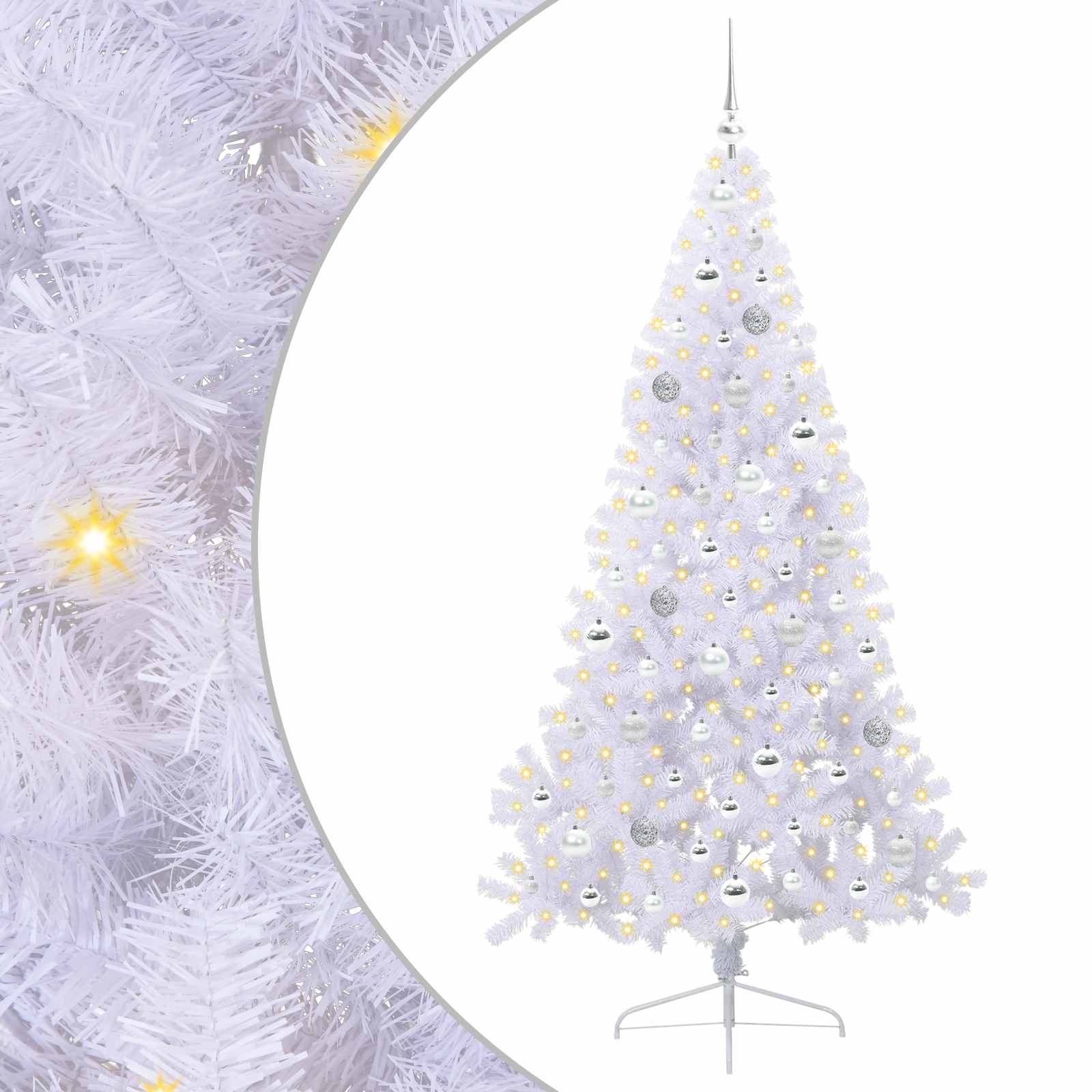 Albero di Natale artificiale Bianco 180 cm PVC e Acciaio
