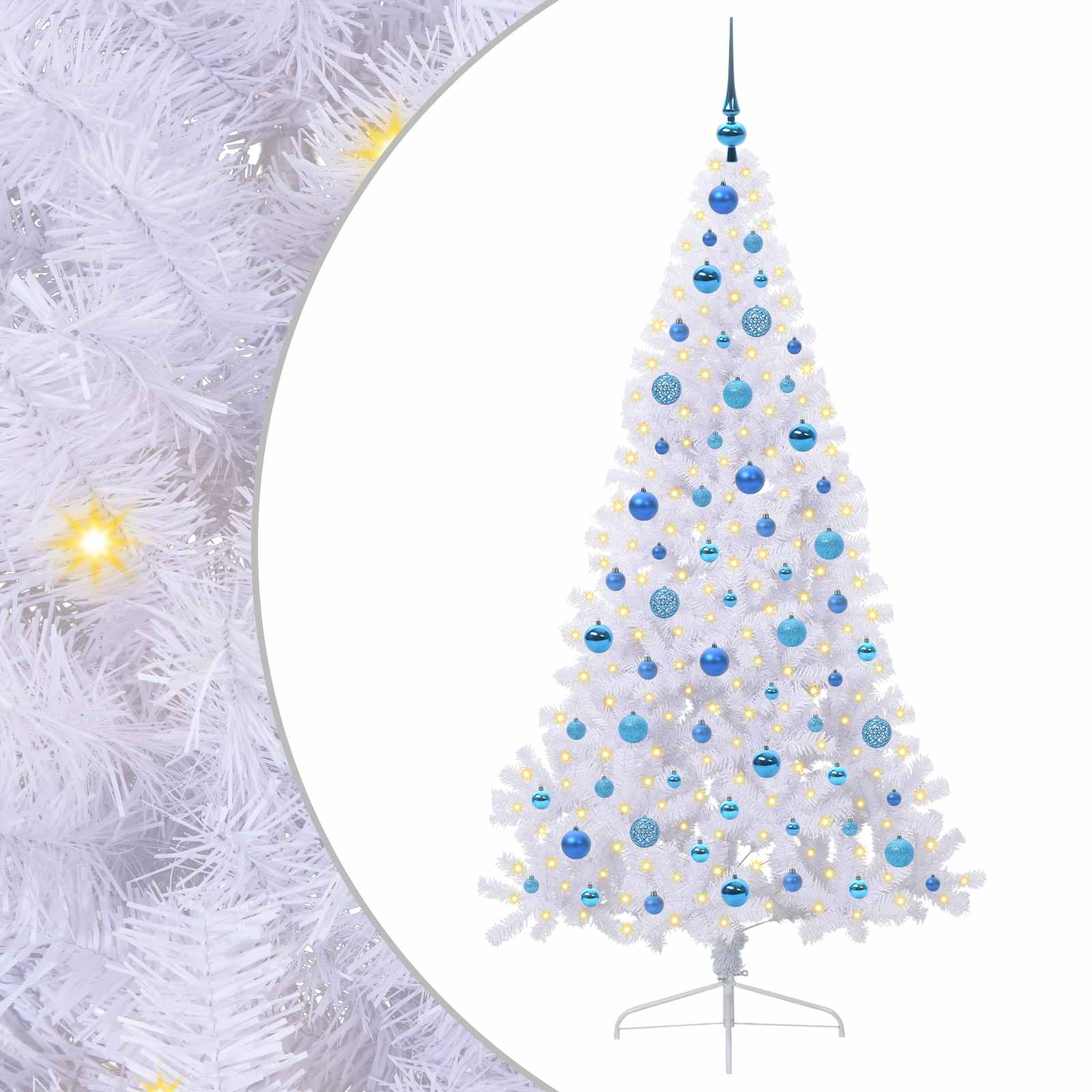 Albero di Natale artificiale Bianco 180 cm PVC e Acciaio