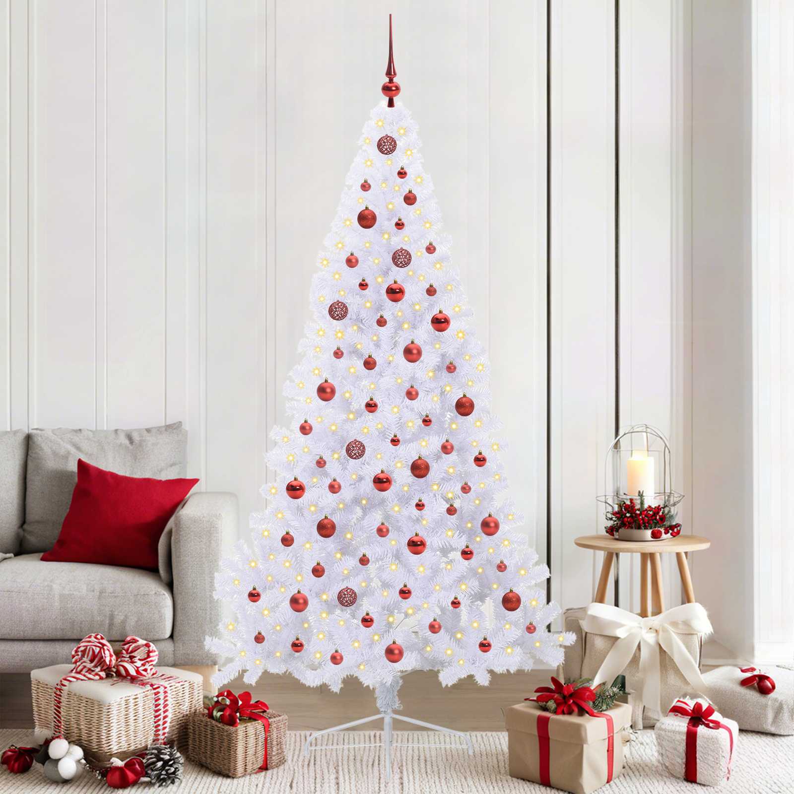 Albero di Natale artificiale Bianco 210 cm PVC e Acciaio