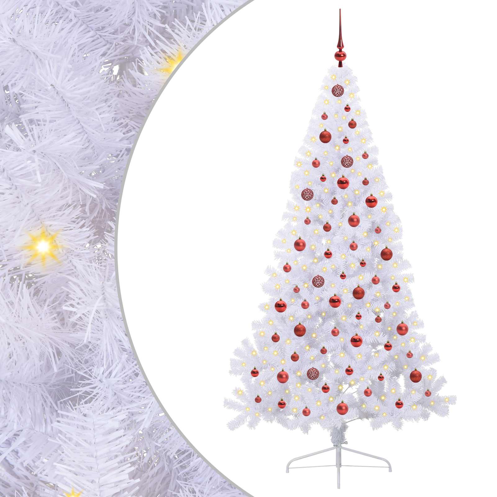 Albero di Natale artificiale Bianco 210 cm PVC e Acciaio