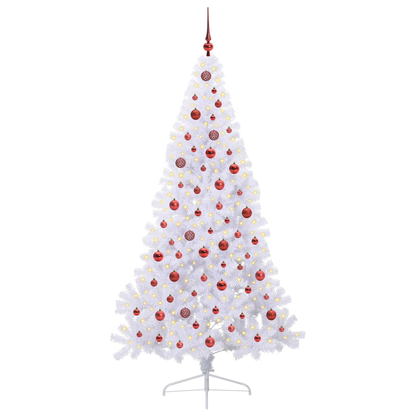Albero di Natale artificiale Bianco 210 cm PVC e Acciaio