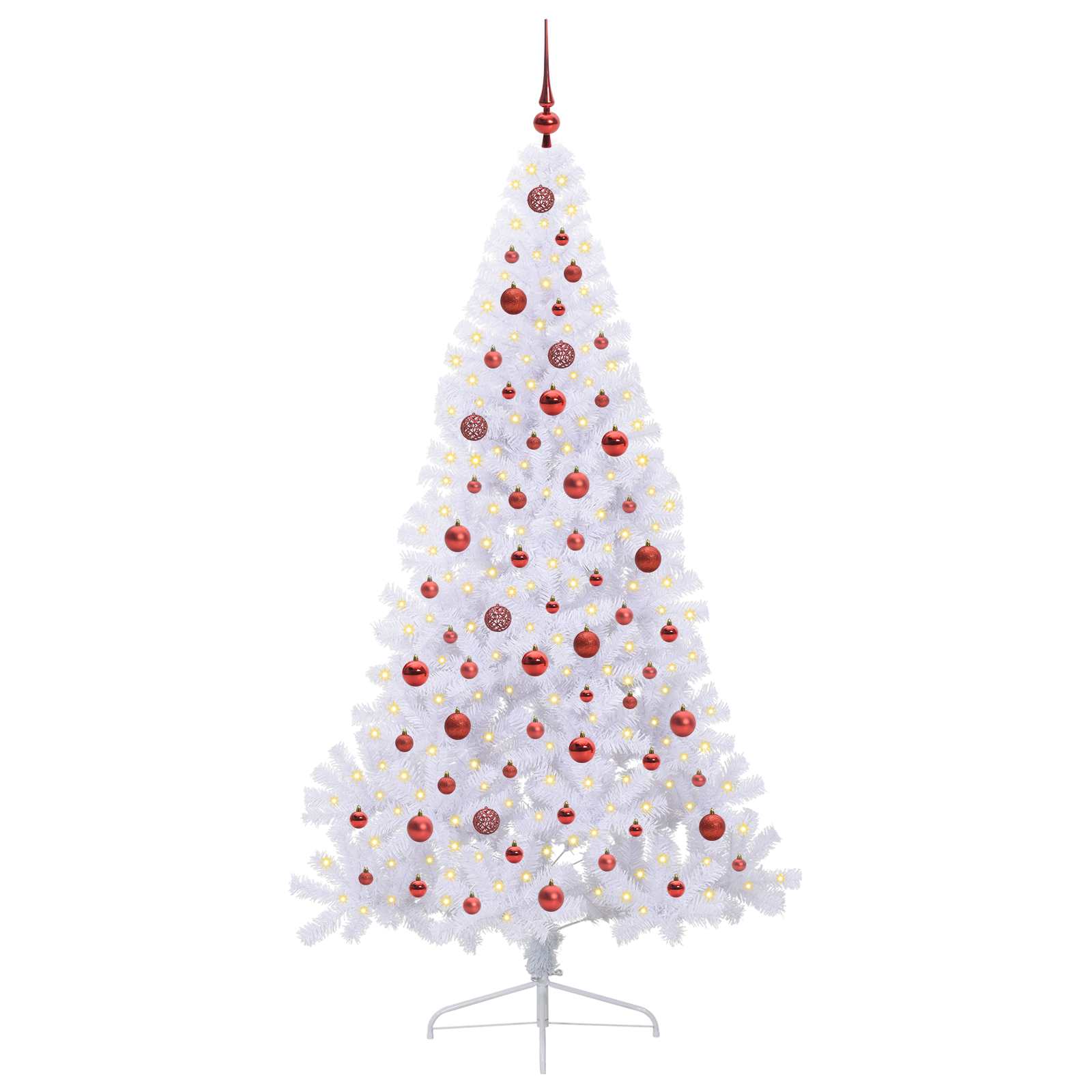 Albero di Natale artificiale Bianco 210 cm PVC e Acciaio