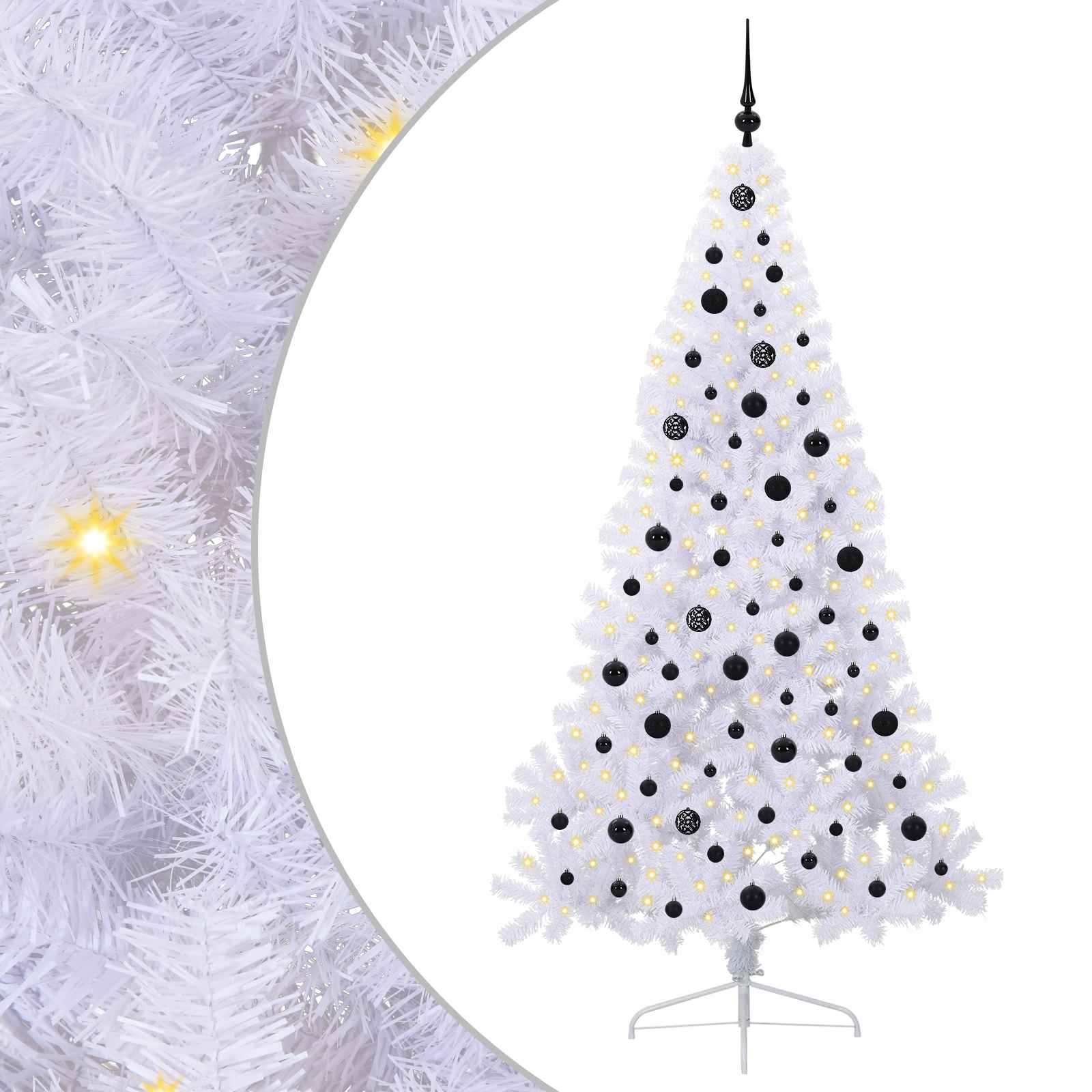 Albero di Natale artificiale Bianco 210 cm PVC e Acciaio