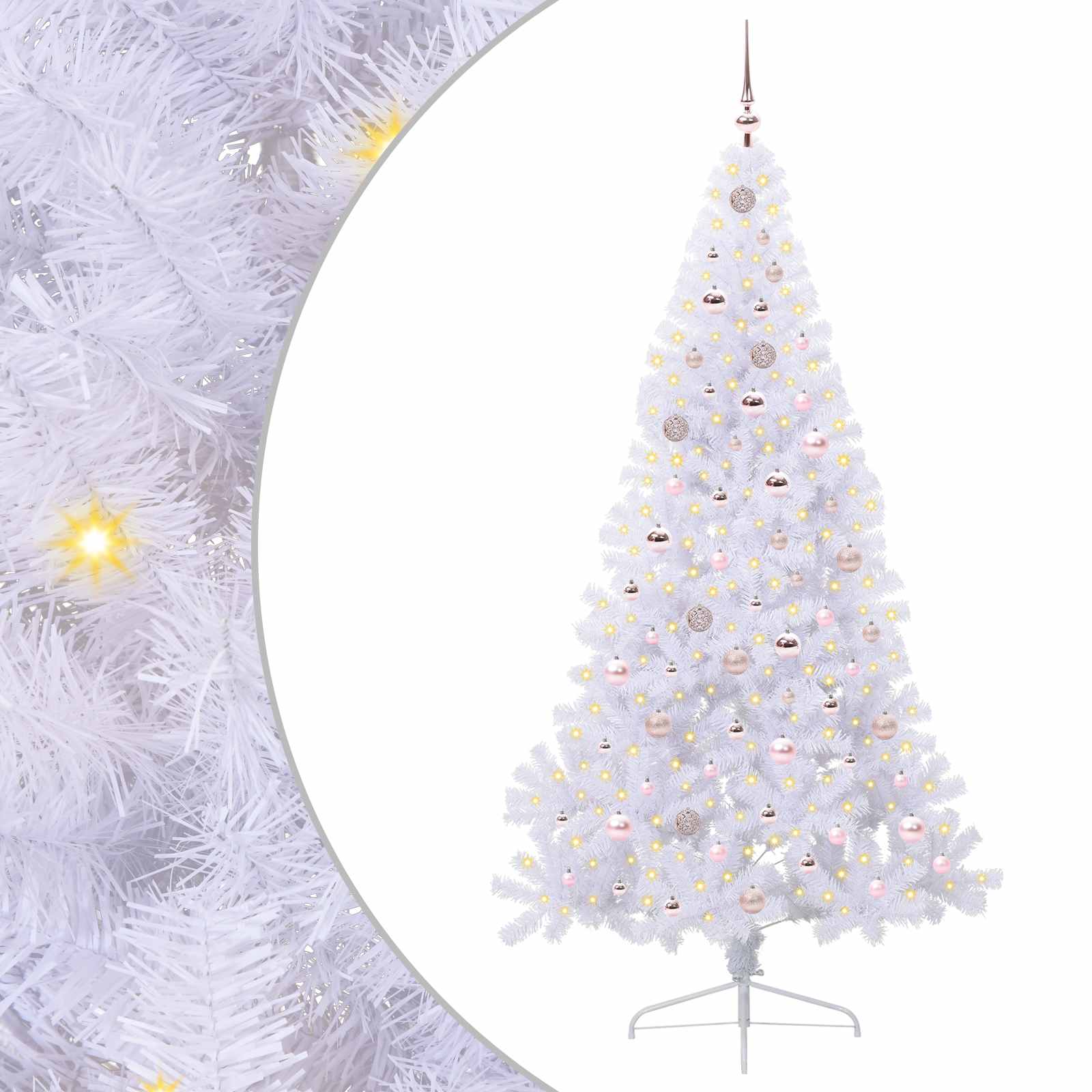 Albero di Natale artificiale Bianco 210 cm PVC e Acciaio