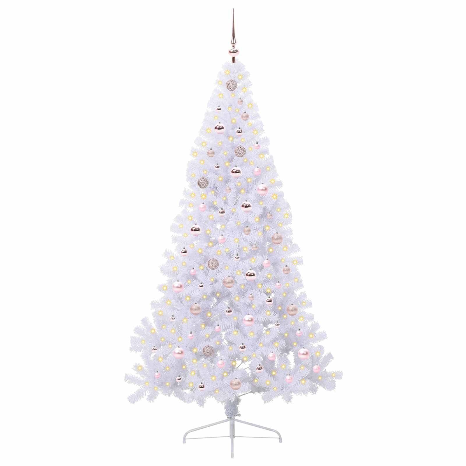 Albero di Natale artificiale Bianco 210 cm PVC e Acciaio