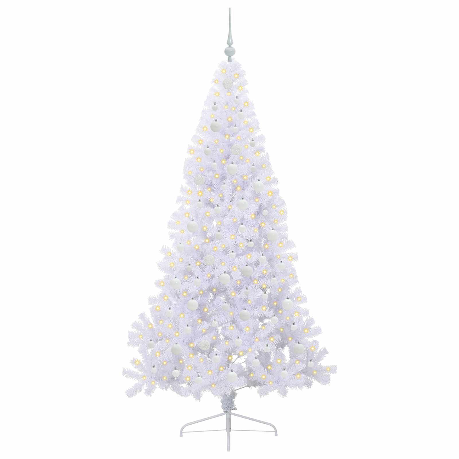Albero di Natale artificiale Bianco 210 cm PVC e Acciaio