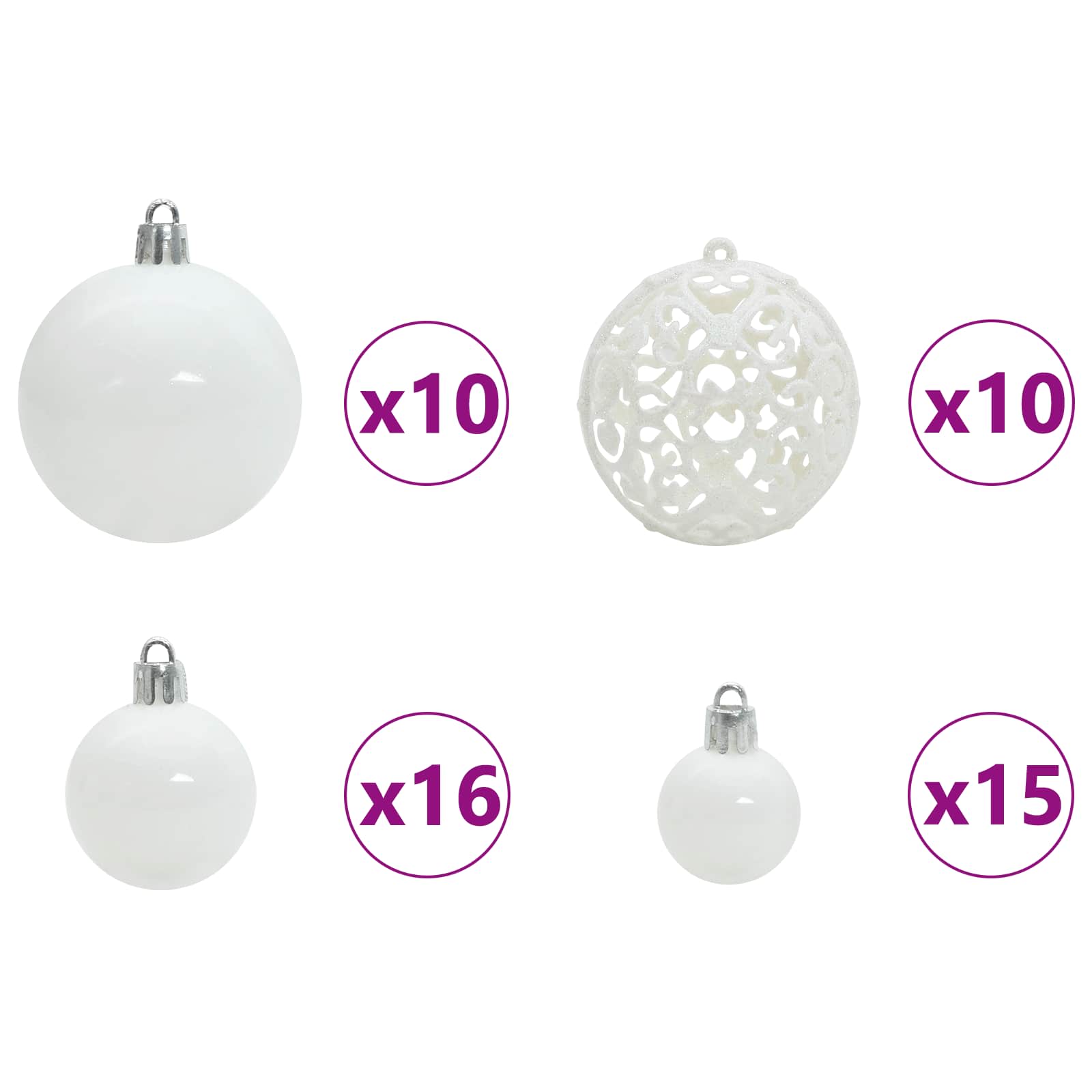 Albero di Natale artificiale Bianco 210 cm PVC e Acciaio