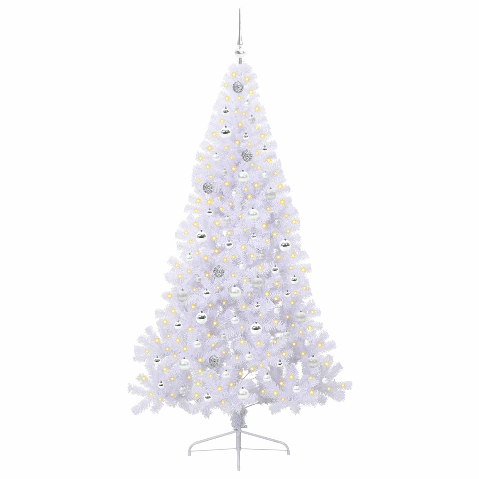 Albero di Natale artificiale Bianco 210 cm PVC e Acciaio