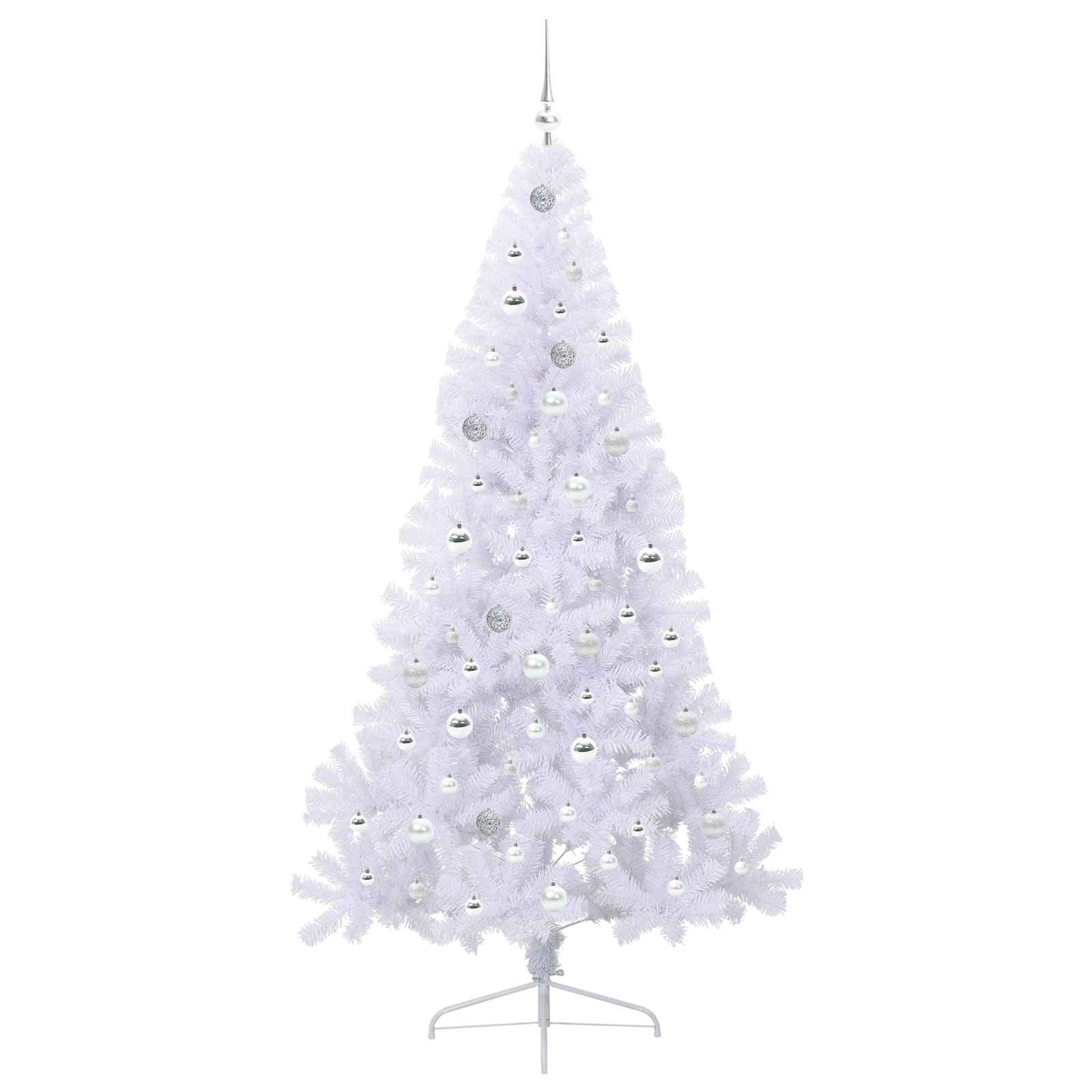 Albero di Natale artificiale Bianco 210 cm PVC e Acciaio