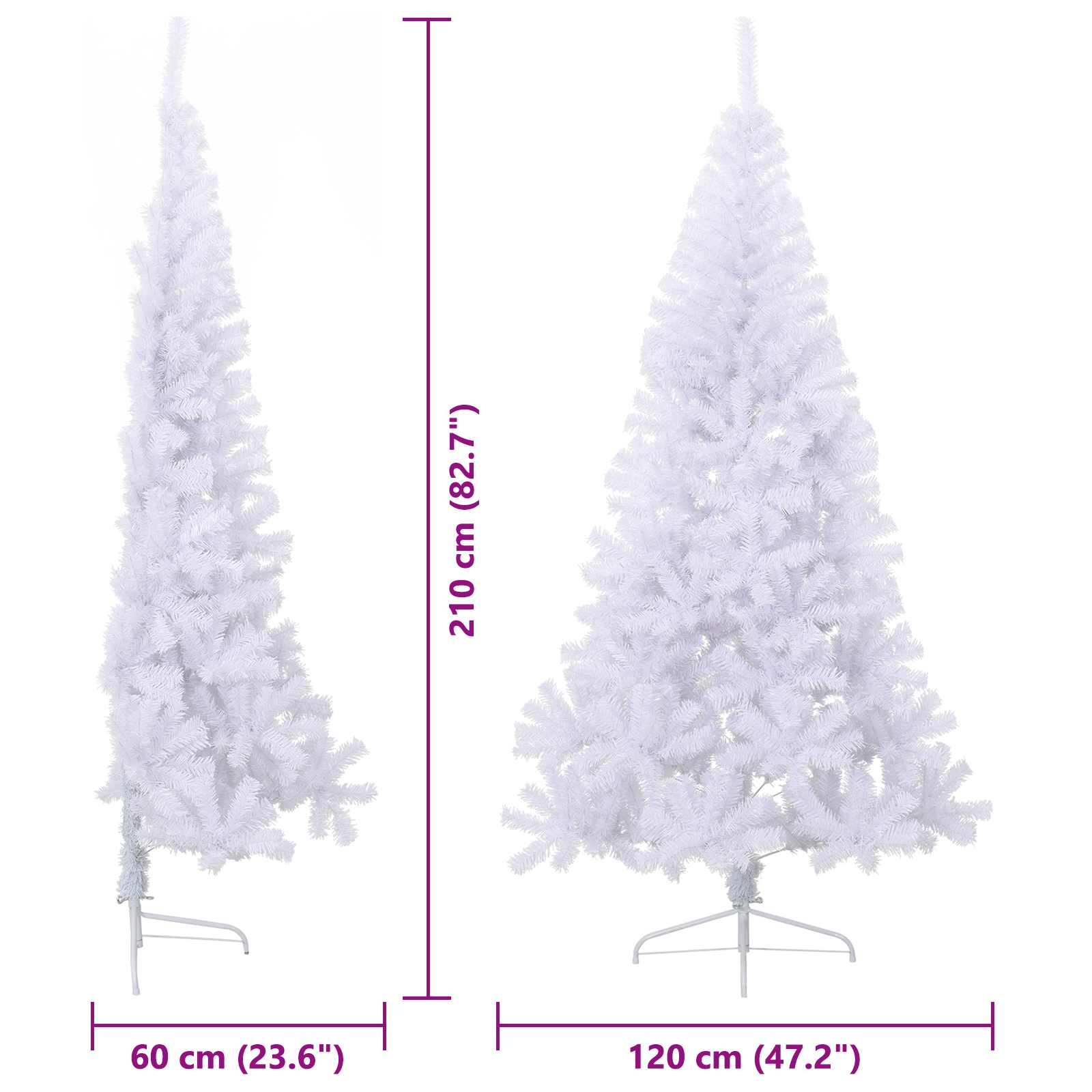 Albero di Natale artificiale Bianco 210 cm PVC e Acciaio