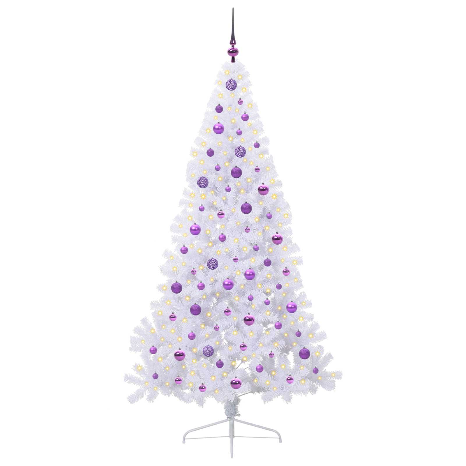 Albero di Natale artificiale Bianco 210 cm PVC e Acciaio