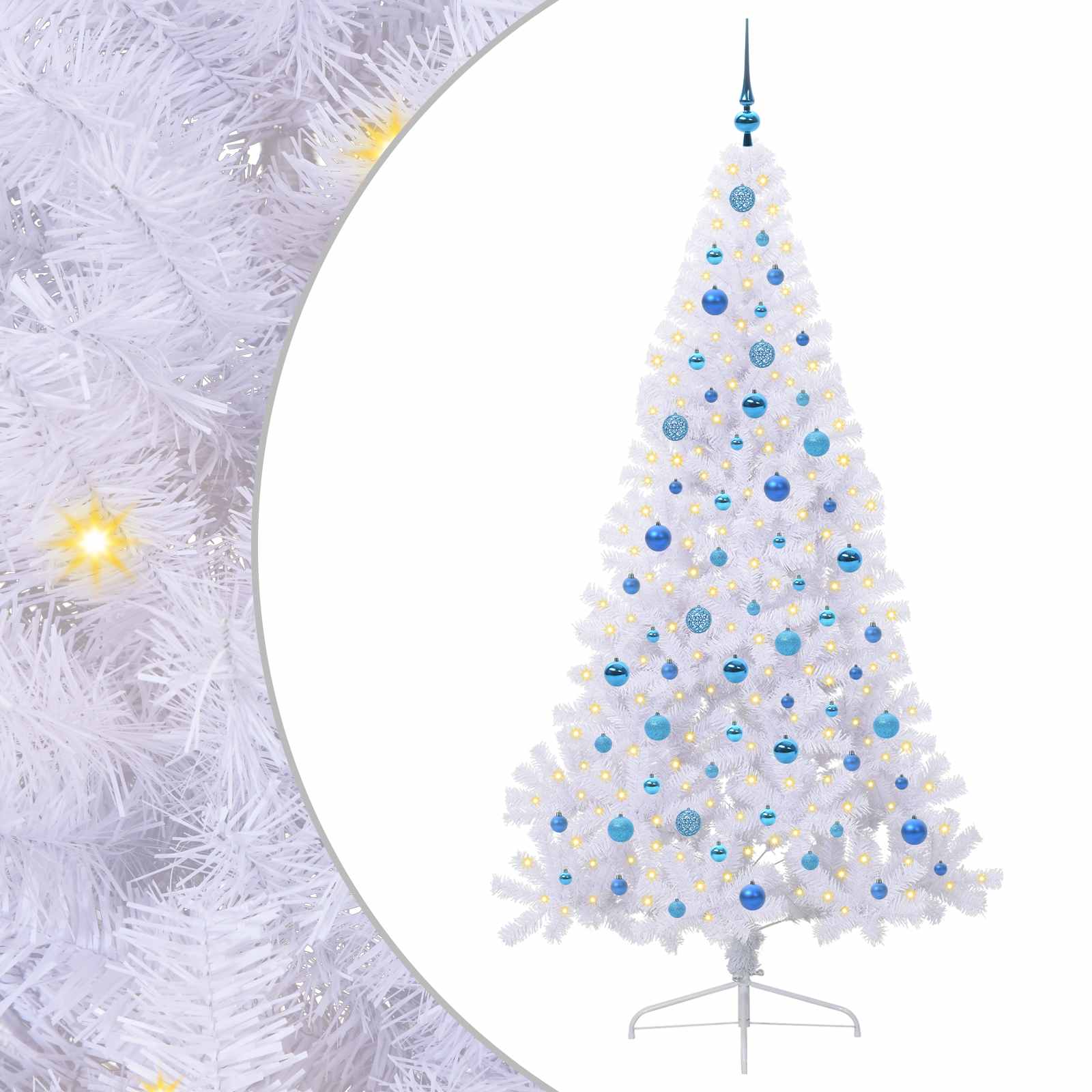 Albero di Natale artificiale Bianco 210 cm PVC e Acciaio
