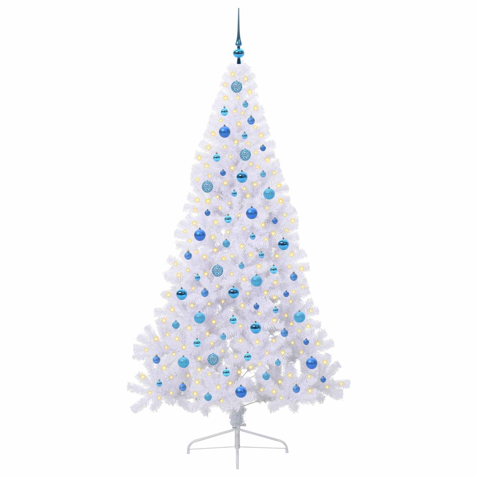 Albero di Natale artificiale Bianco 210 cm PVC e Acciaio