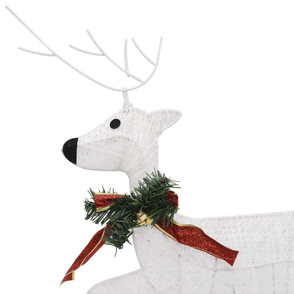 Renne e Slitta di Natale Decorazione Esterni 60 LED Bianco