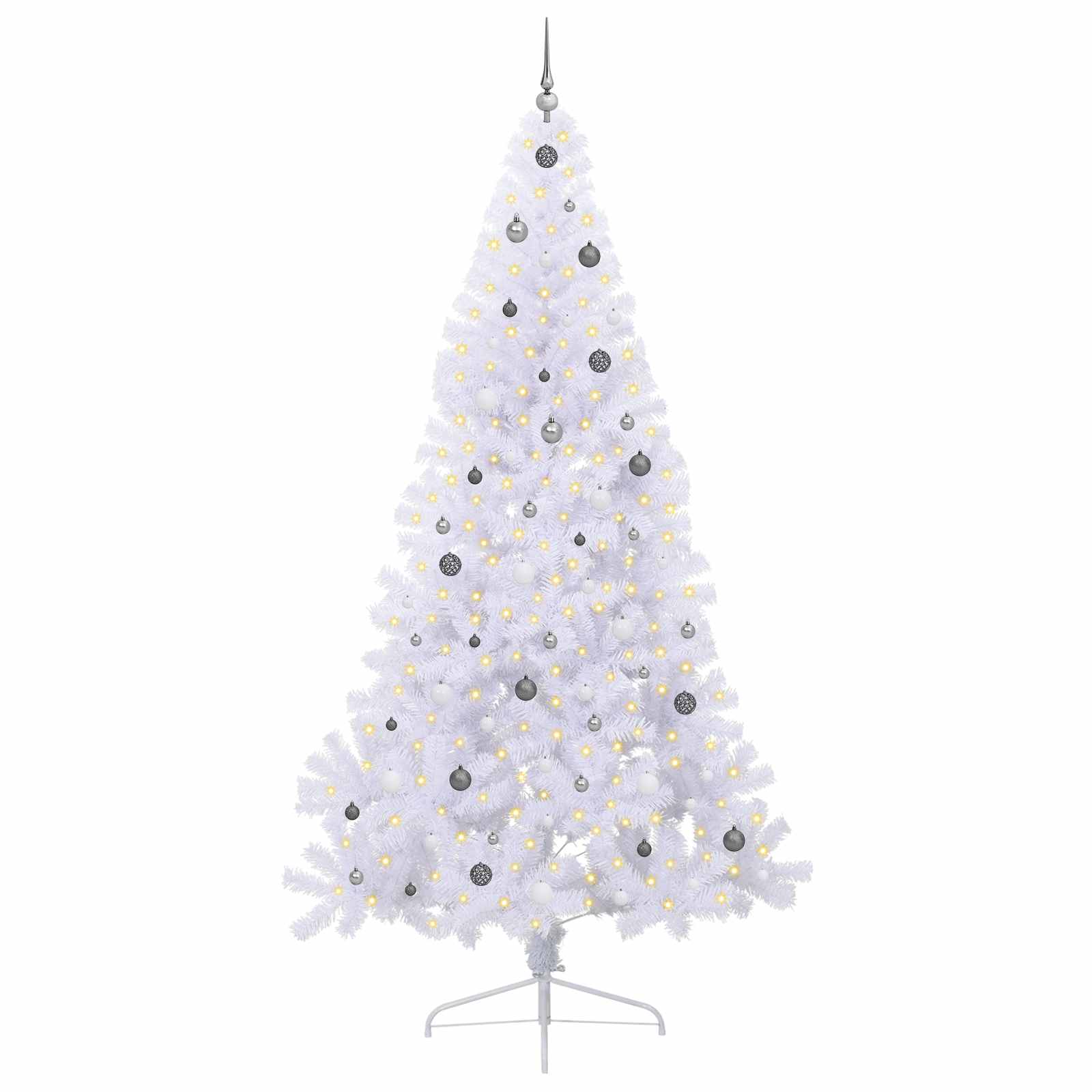 Albero di Natale artificiale Bianco 240 cm PVC e Acciaio