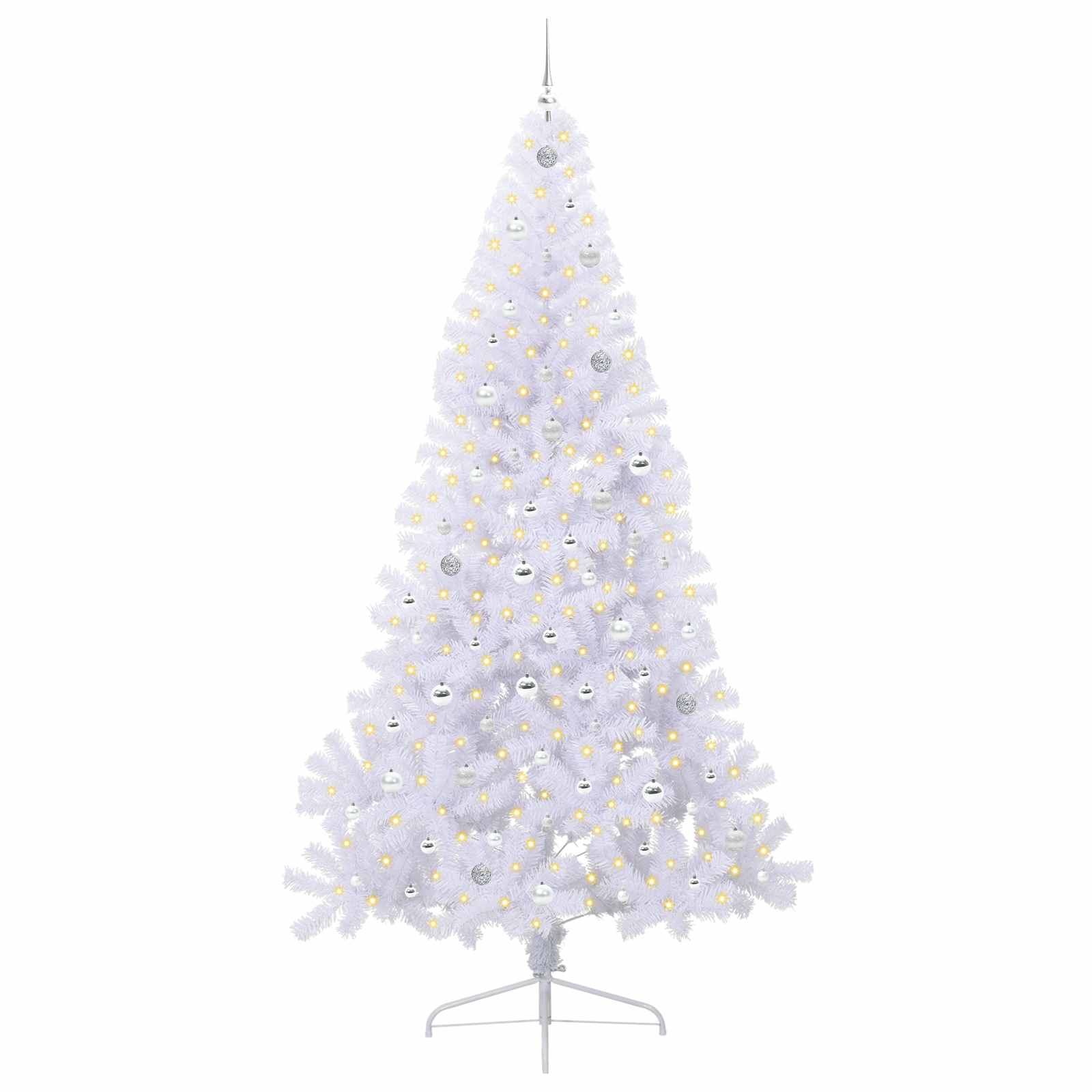 Albero di Natale artificiale Bianco 240 cm PVC e Acciaio