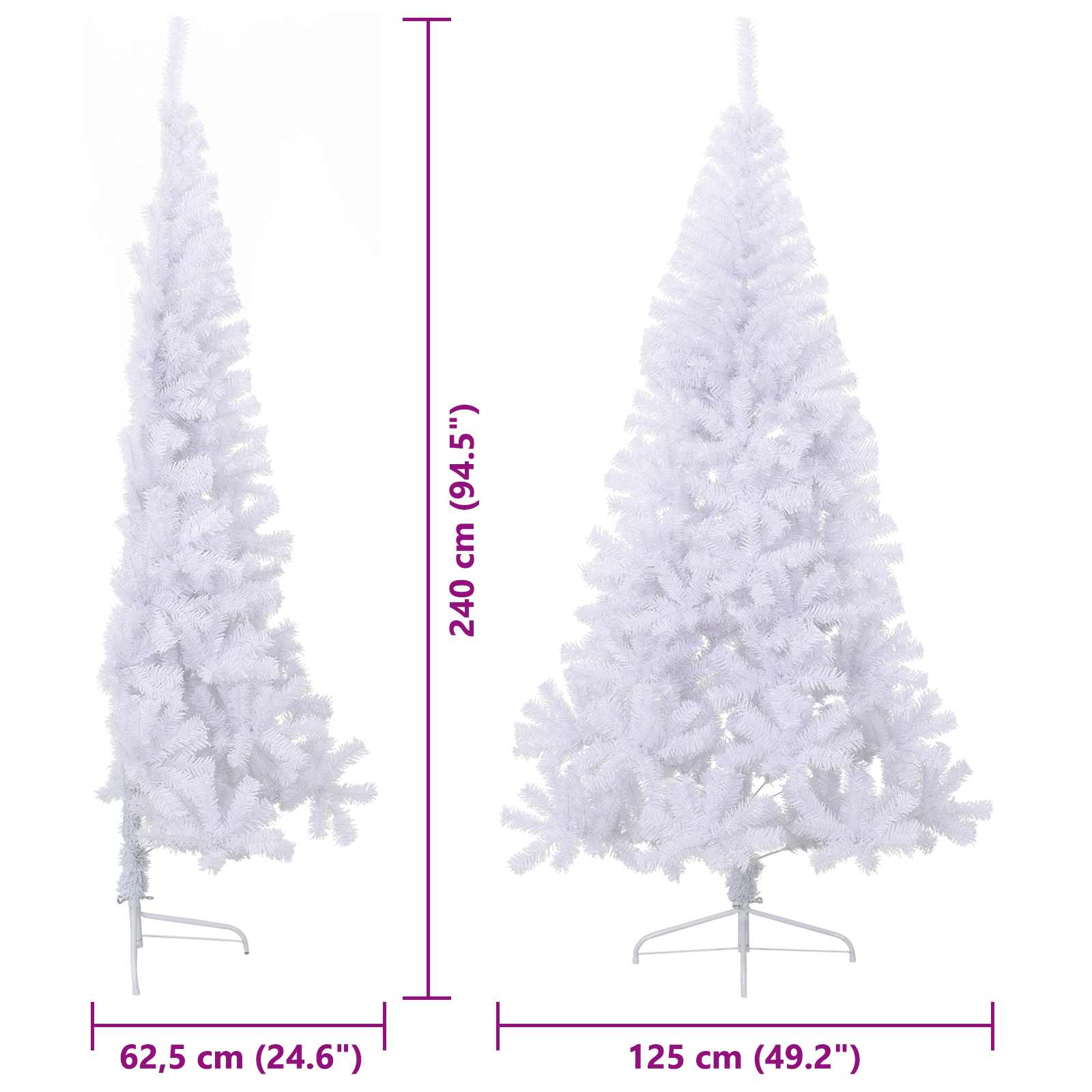 Albero di Natale artificiale Bianco 240 cm PVC e Acciaio