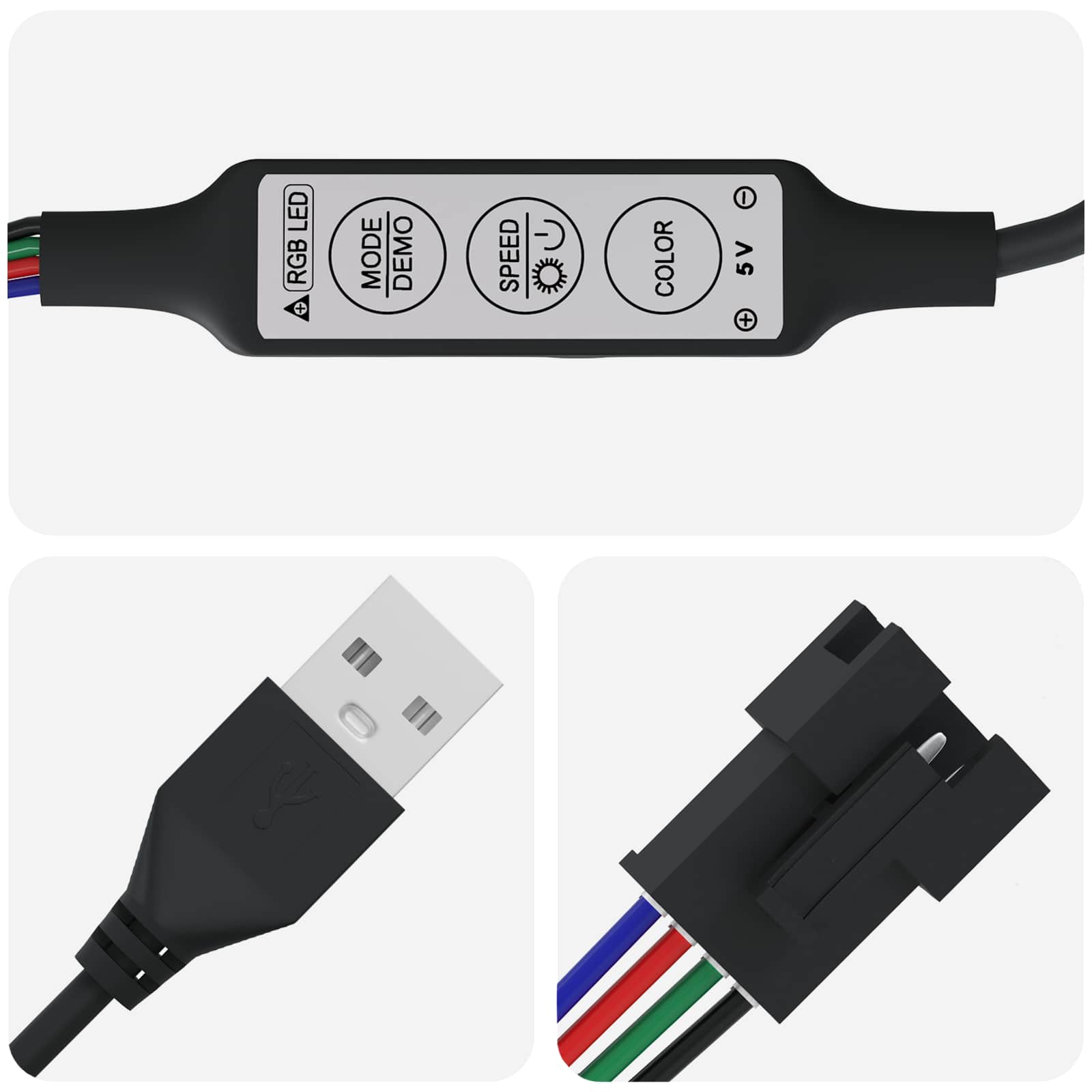 Striscia LED 2 pz Nero e trasparente Rame e plastica