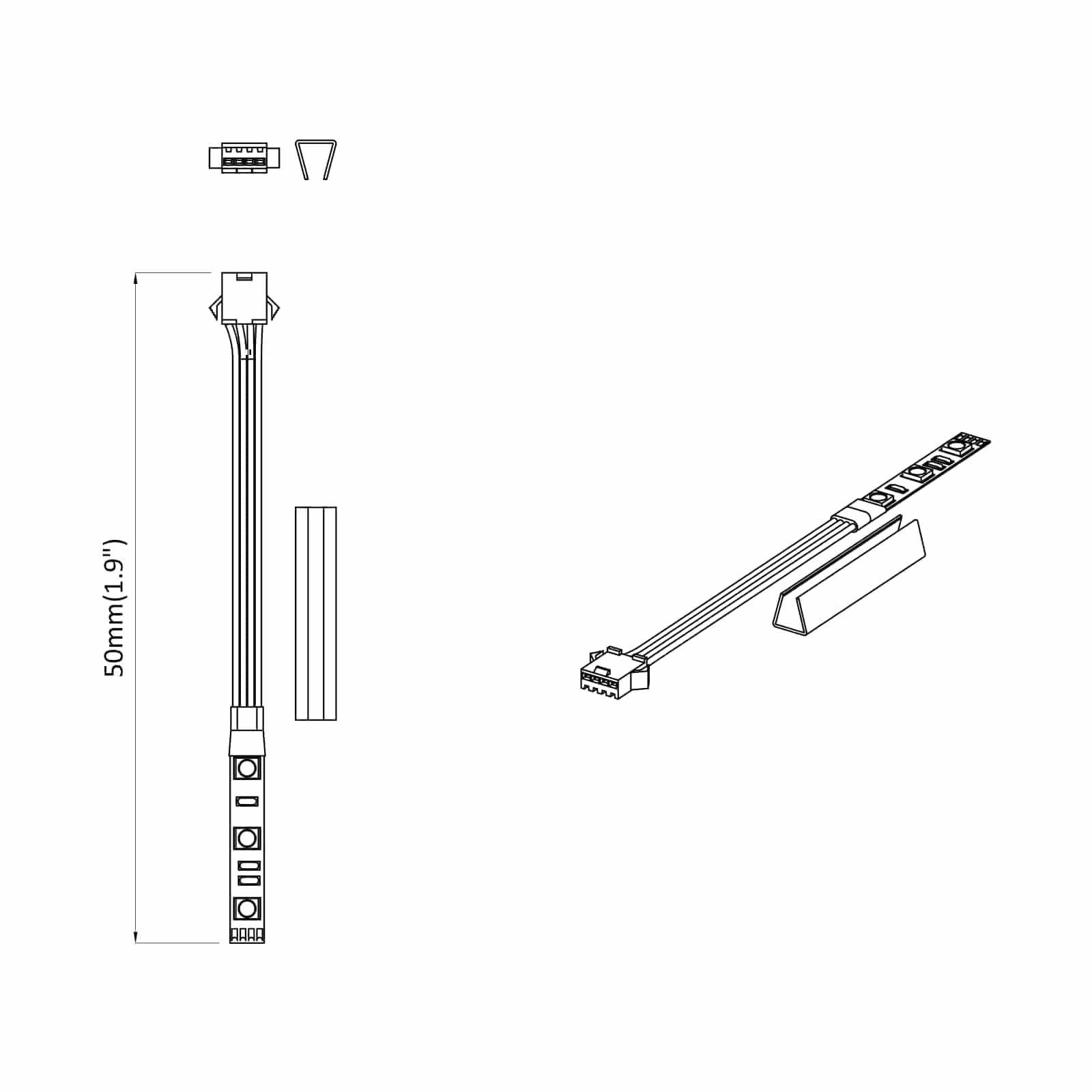 Striscia LED 12 pz Nero e Multicolore Rame e plastica
