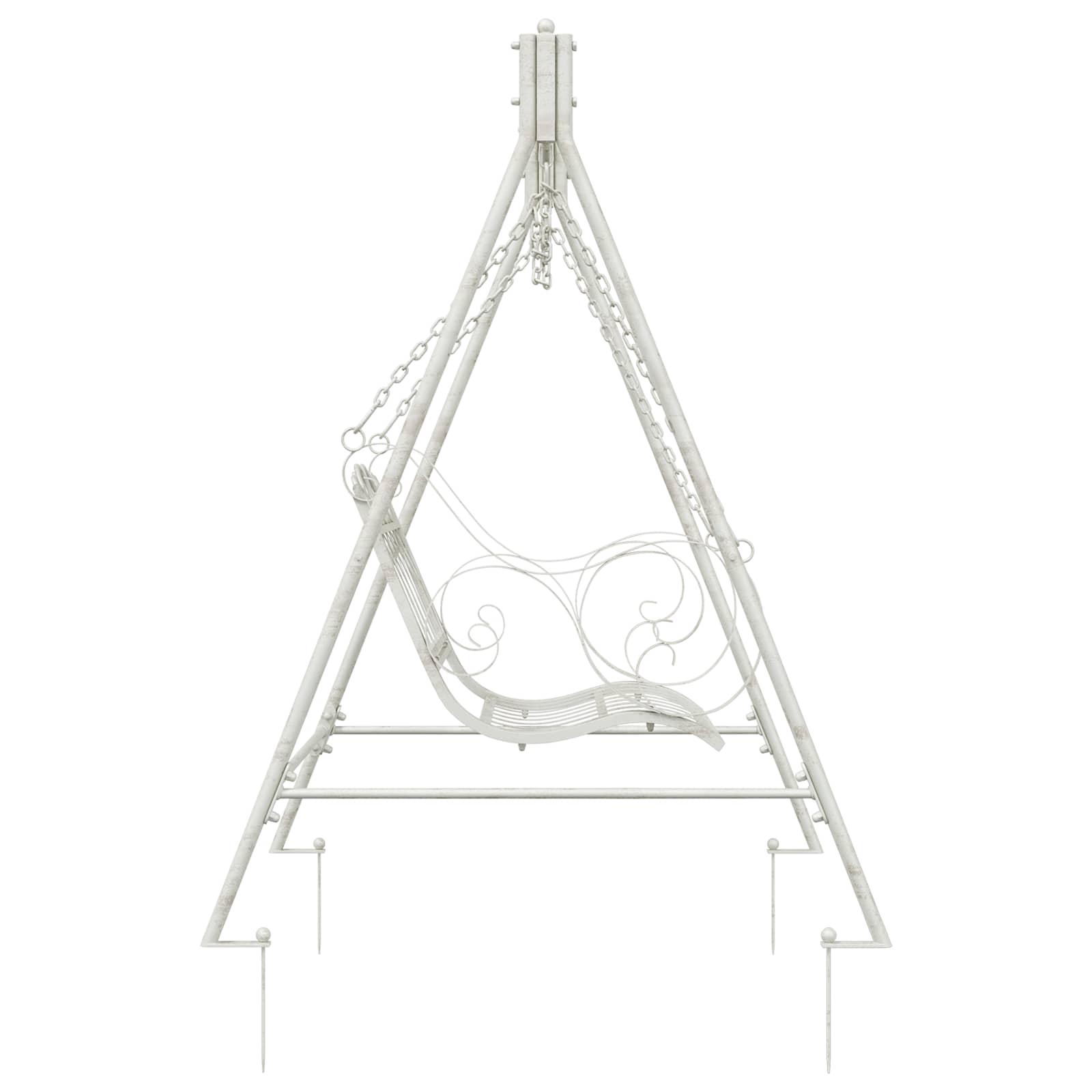 Panchina a Dondolo Acciaio 113 x 121,5 x 168 cm Bianco Antico