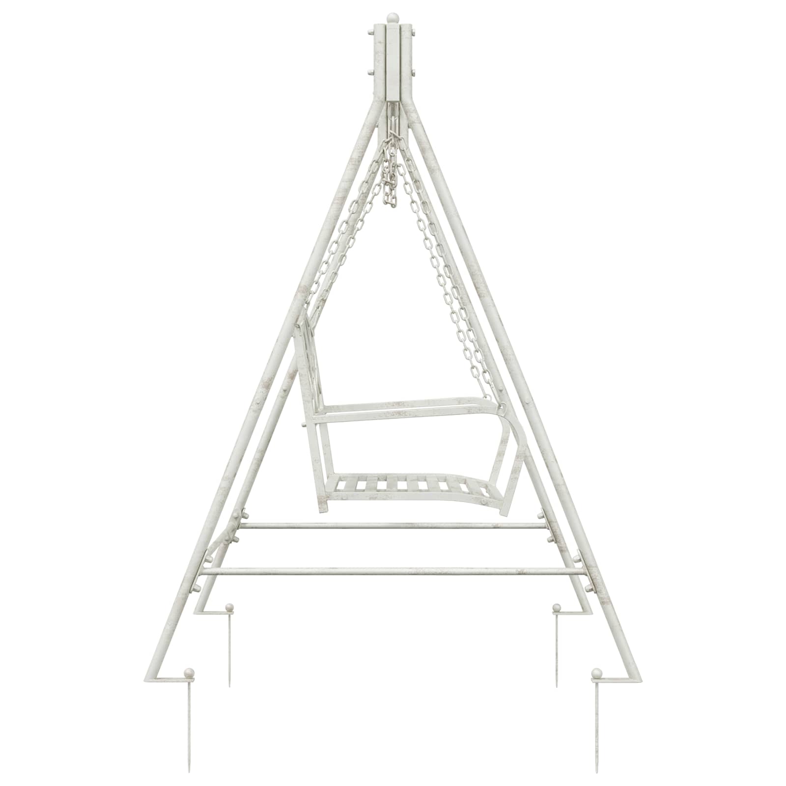 Panchina a Dondolo Acciaio 113 x 121,5 x 168 cm Bianco Antico