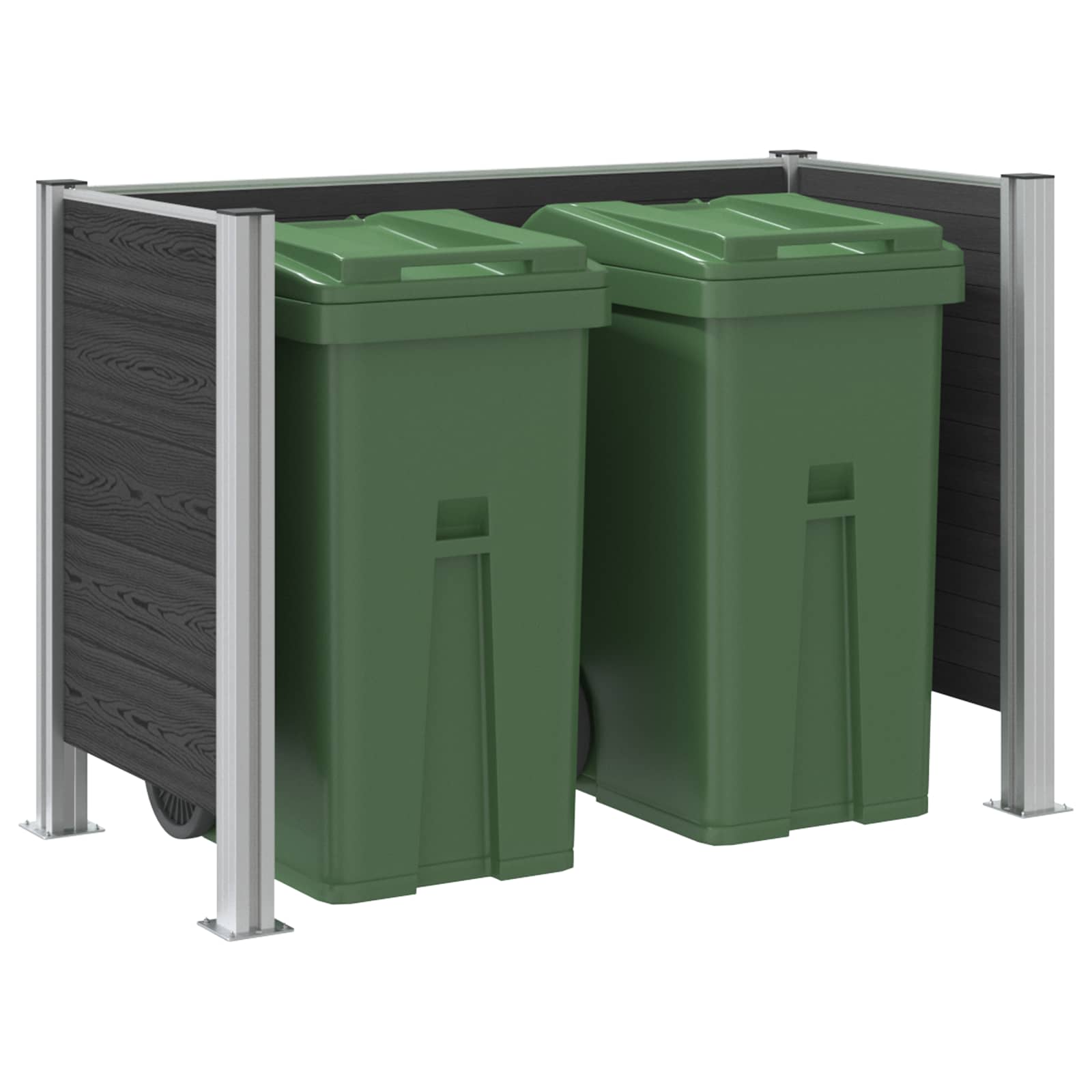 Recinzione Contenitore per Rifiuti Grigio 161 x 85 x 115 cm
