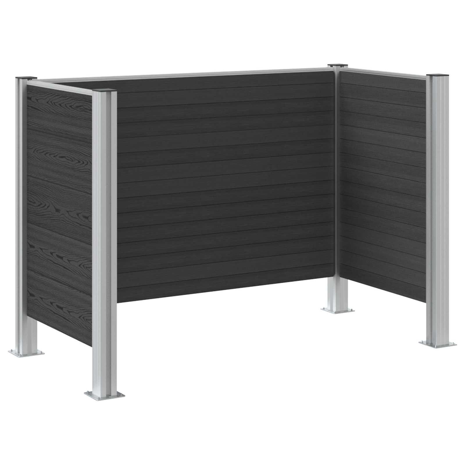 Recinzione Contenitore per Rifiuti Grigio 161 x 85 x 115 cm