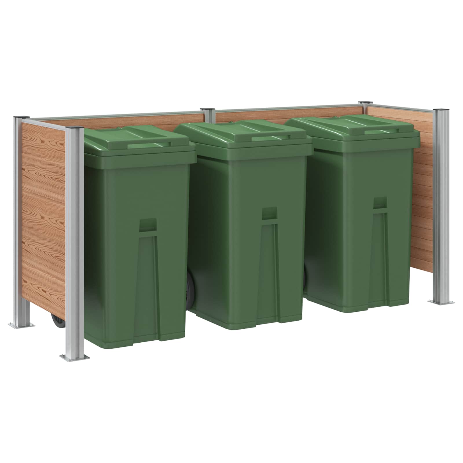 Recinzione Contenitore per Rifiuti Marrone 237 x 85 x 115 cm