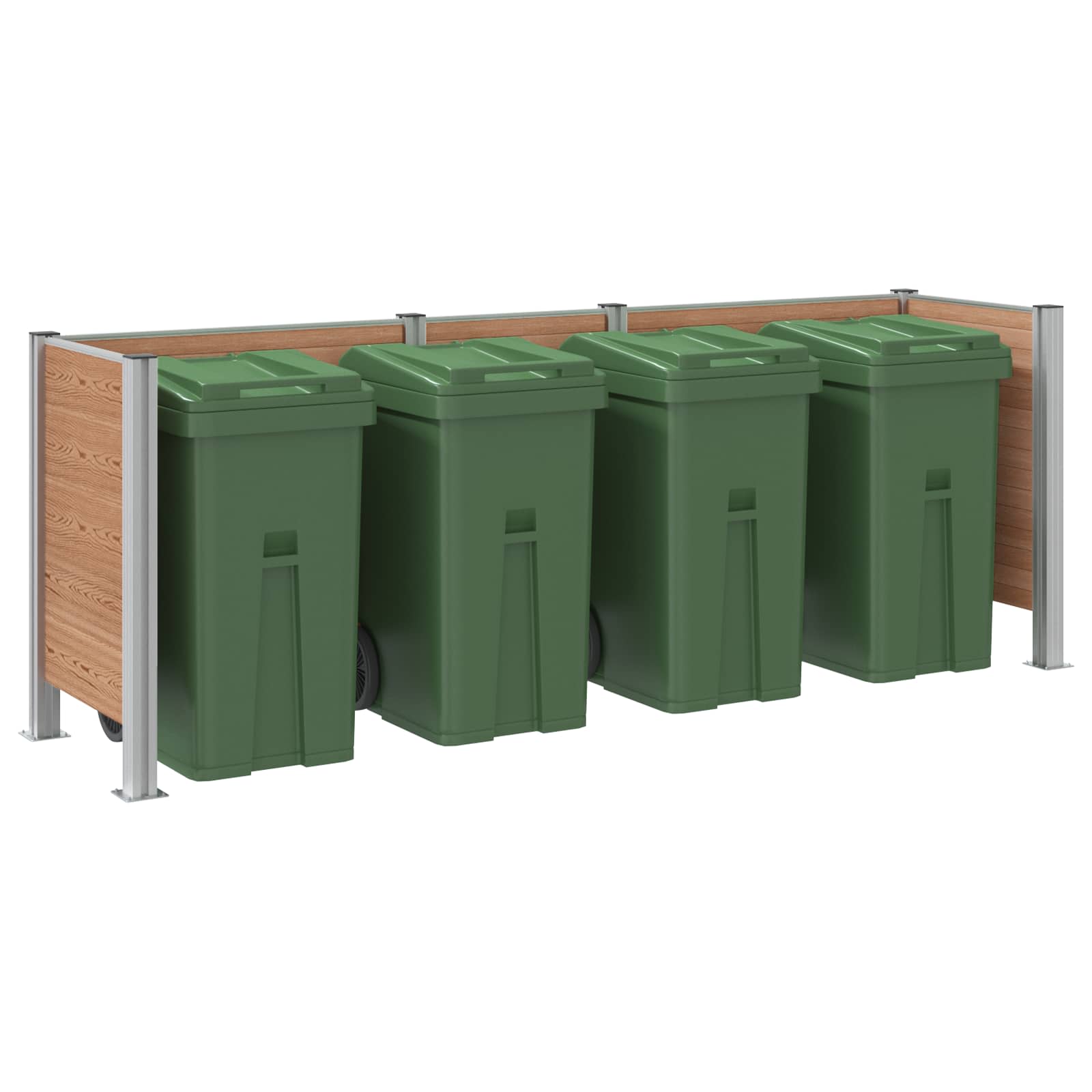 Recinzione Contenitore per Rifiuti Marrone 315 x 85 x 115 cm