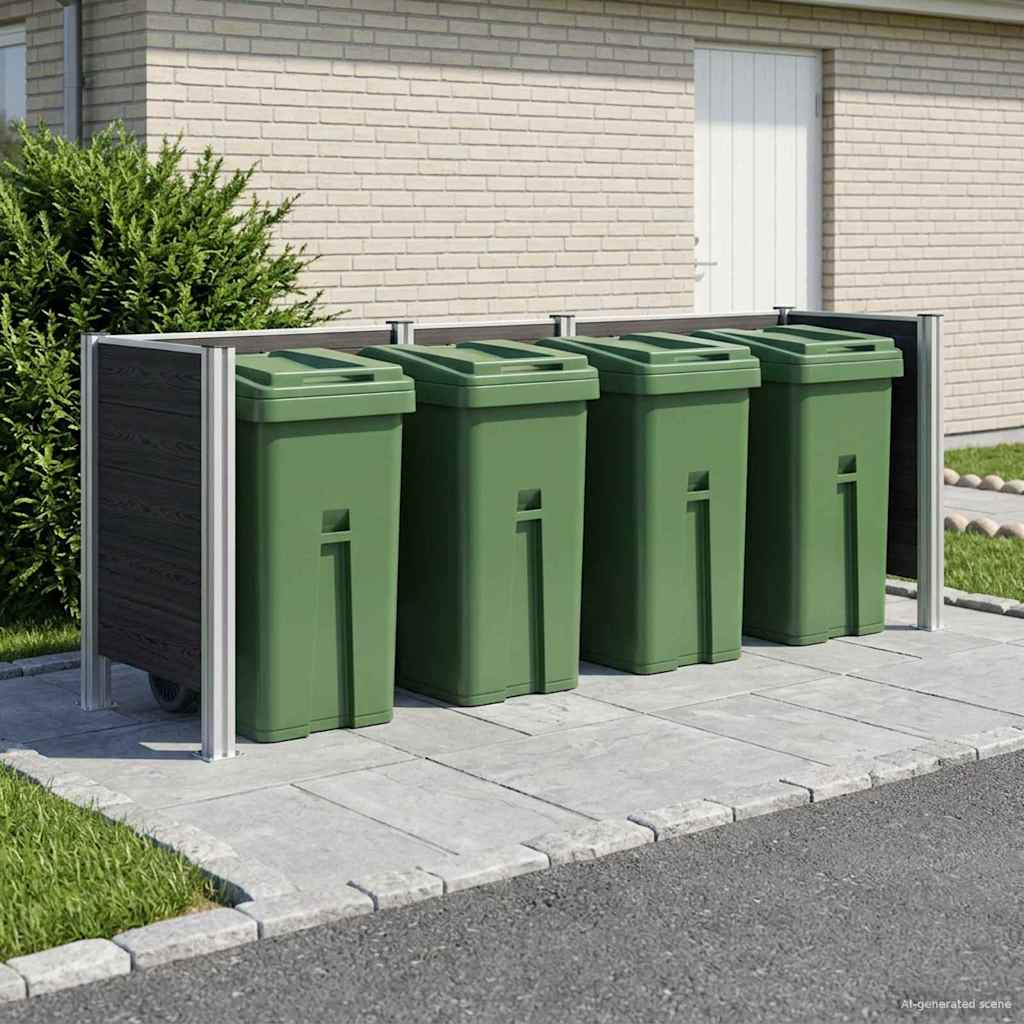 Recinzione Contenitore per Rifiuti Grigio 315 x 85 x 115 cm